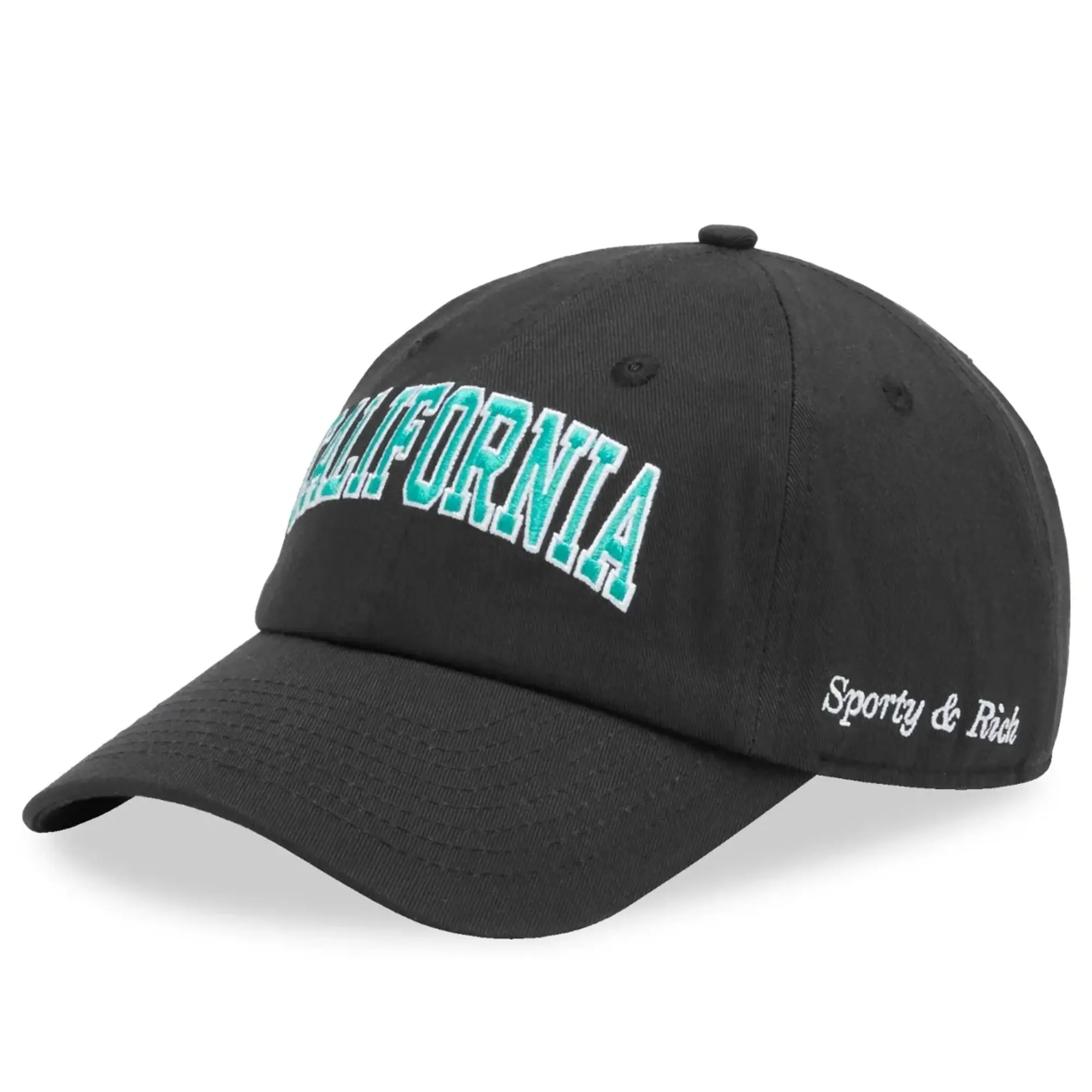 Sporty & Rich Women's California Hat Faded Black Spring Green/White