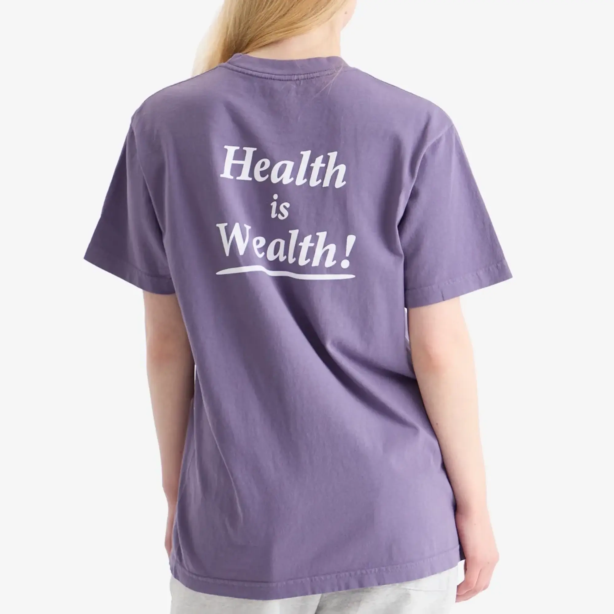 T-Shirt Sporty & Rich Health Is Wealth T-Shirt Unisex Dusty Grape/ White Xs