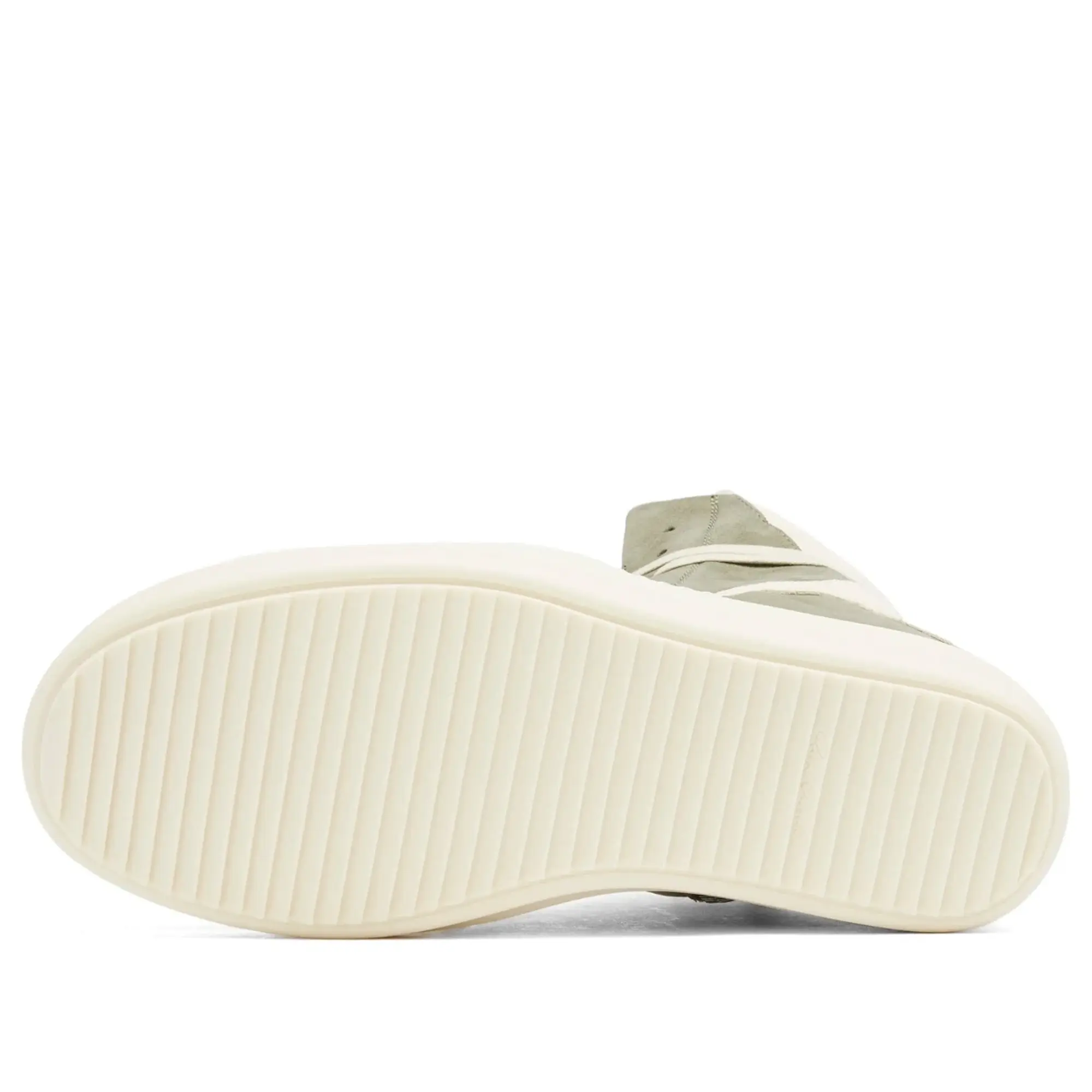Rick Owens Men's Leather and Nubuck Geobasket Sneakers Celadon/Milk