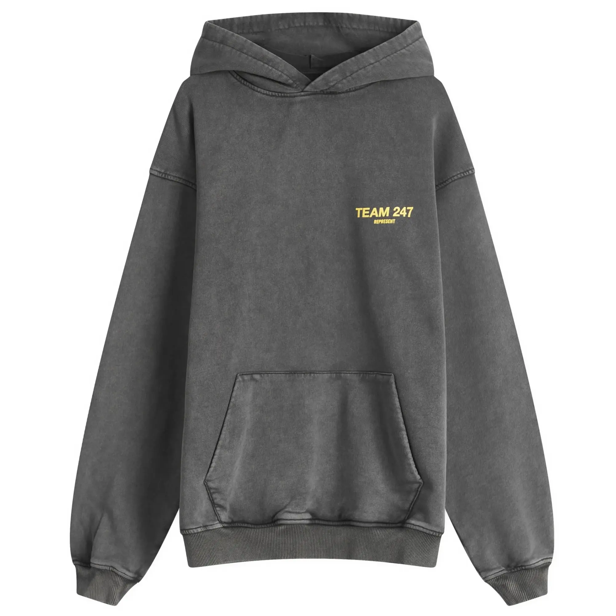 Represent Men's Team 247 Oversized Hoodie Pewter/Lemon
