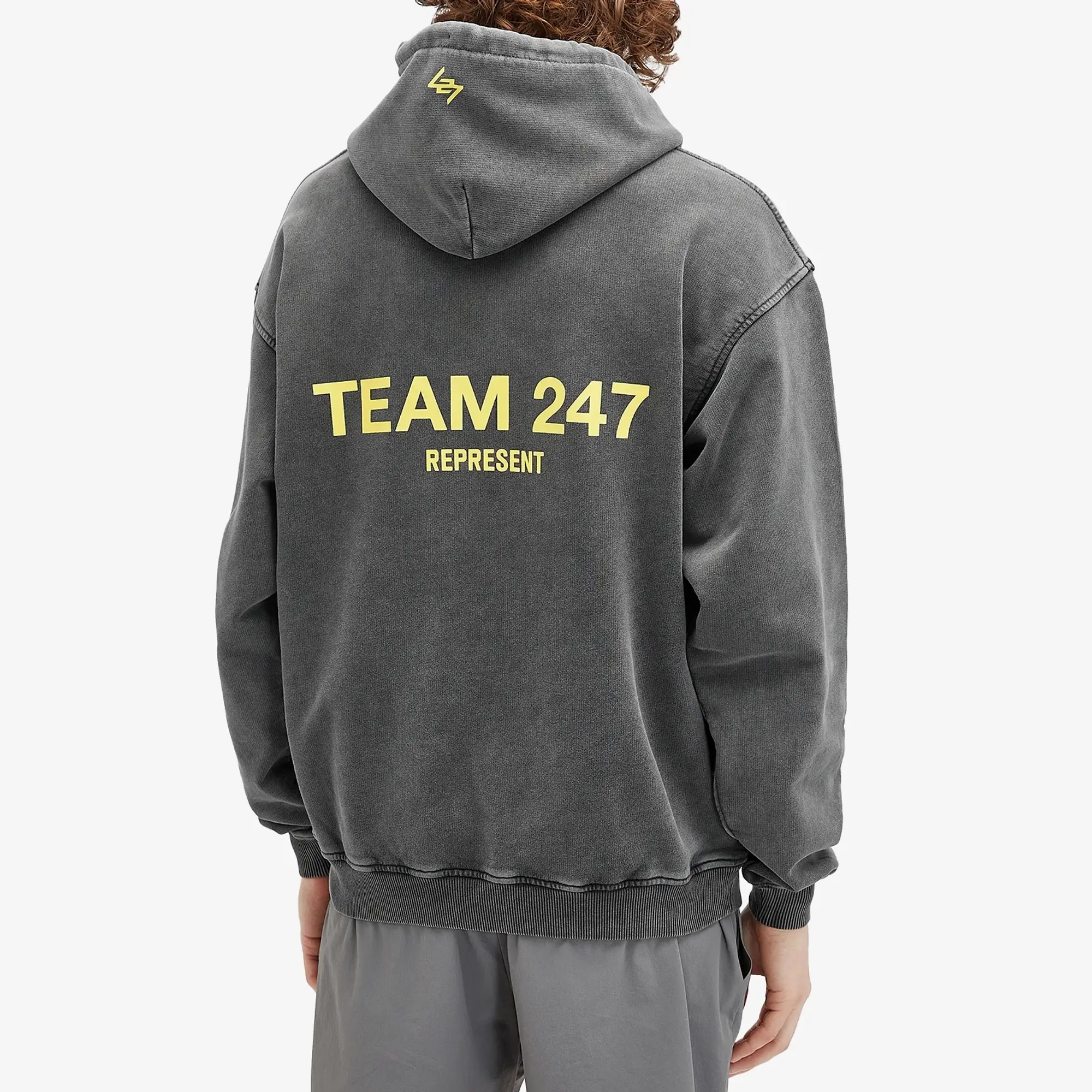 Represent Men's Team 247 Oversized Hoodie Pewter/Lemon