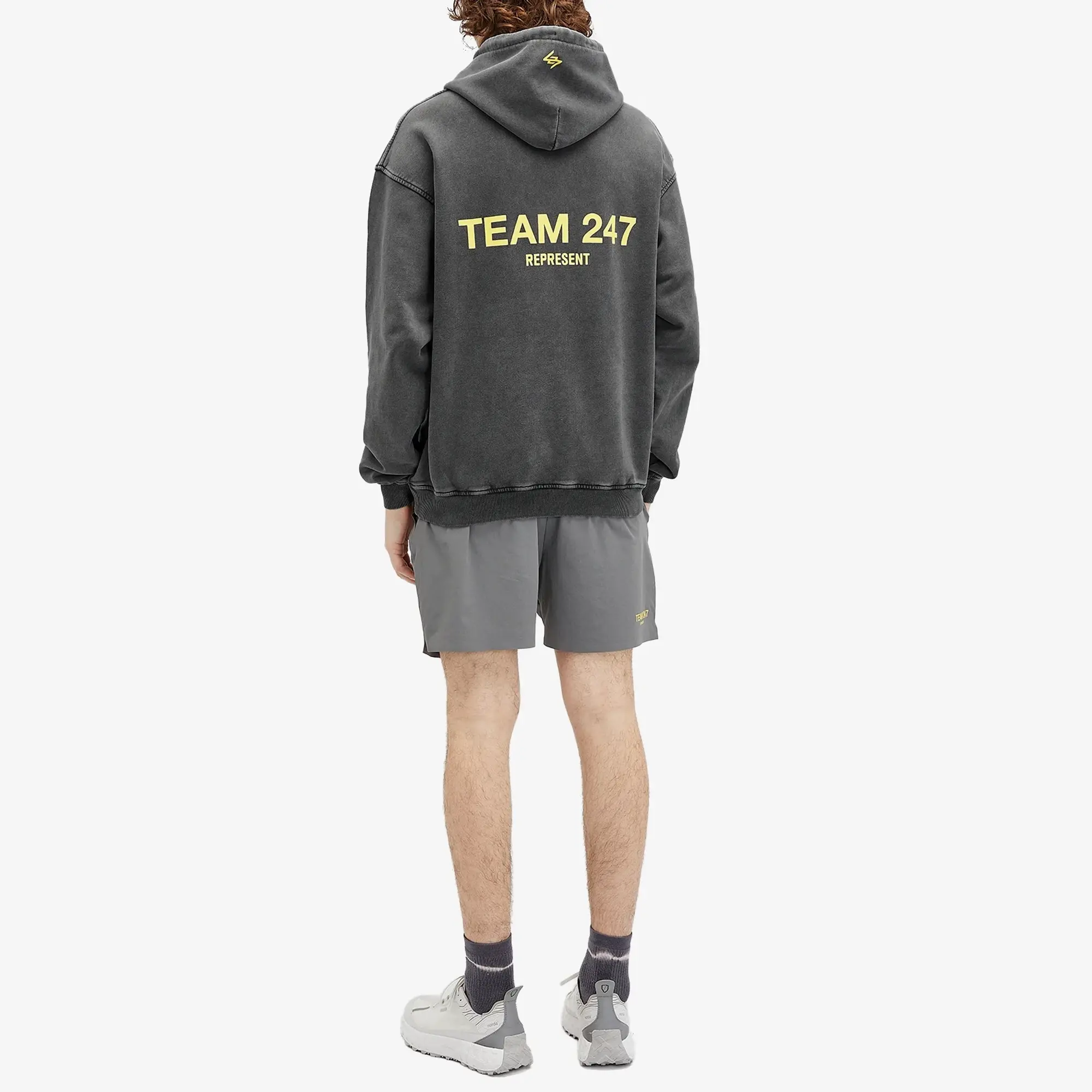 Represent Men's Team 247 Oversized Hoodie Pewter/Lemon