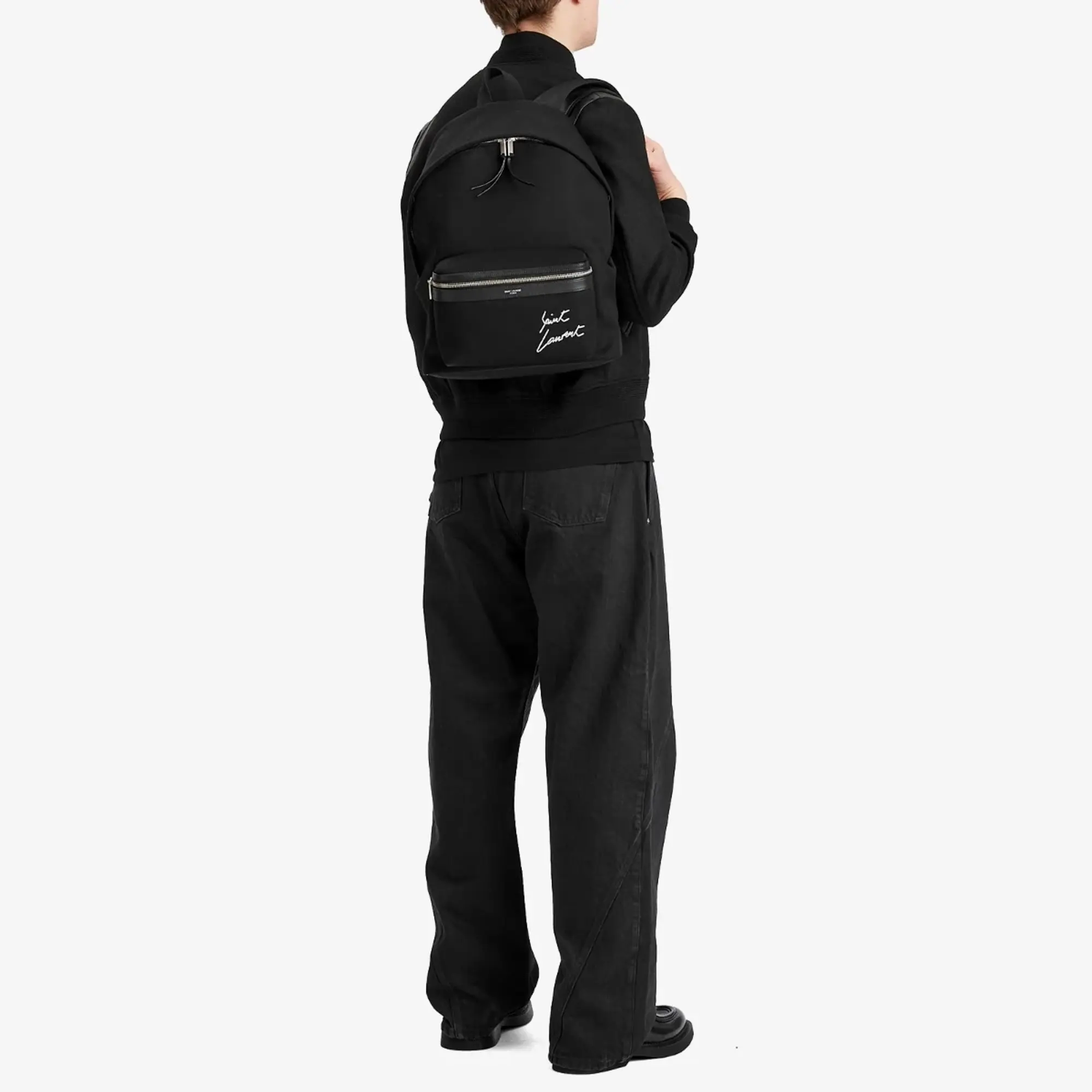 Saint Laurent Men's Logo Canvas City Backpack Multi