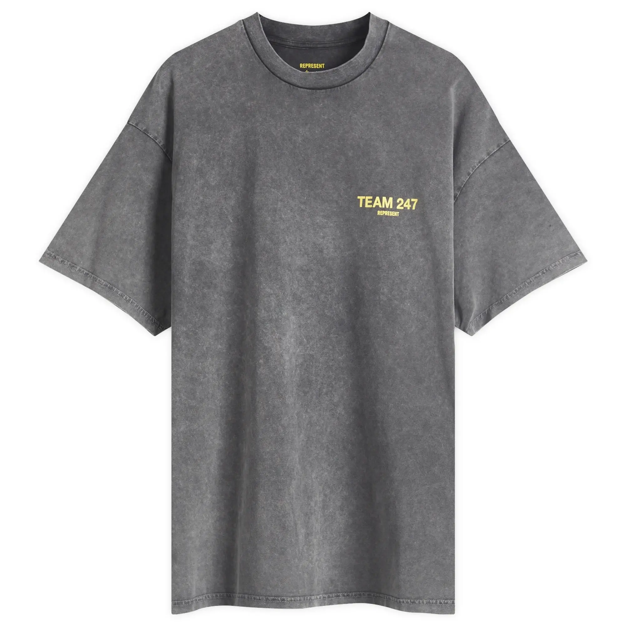 Represent Men's Team 247 Oversized T-Shirt Pewter/Lemon