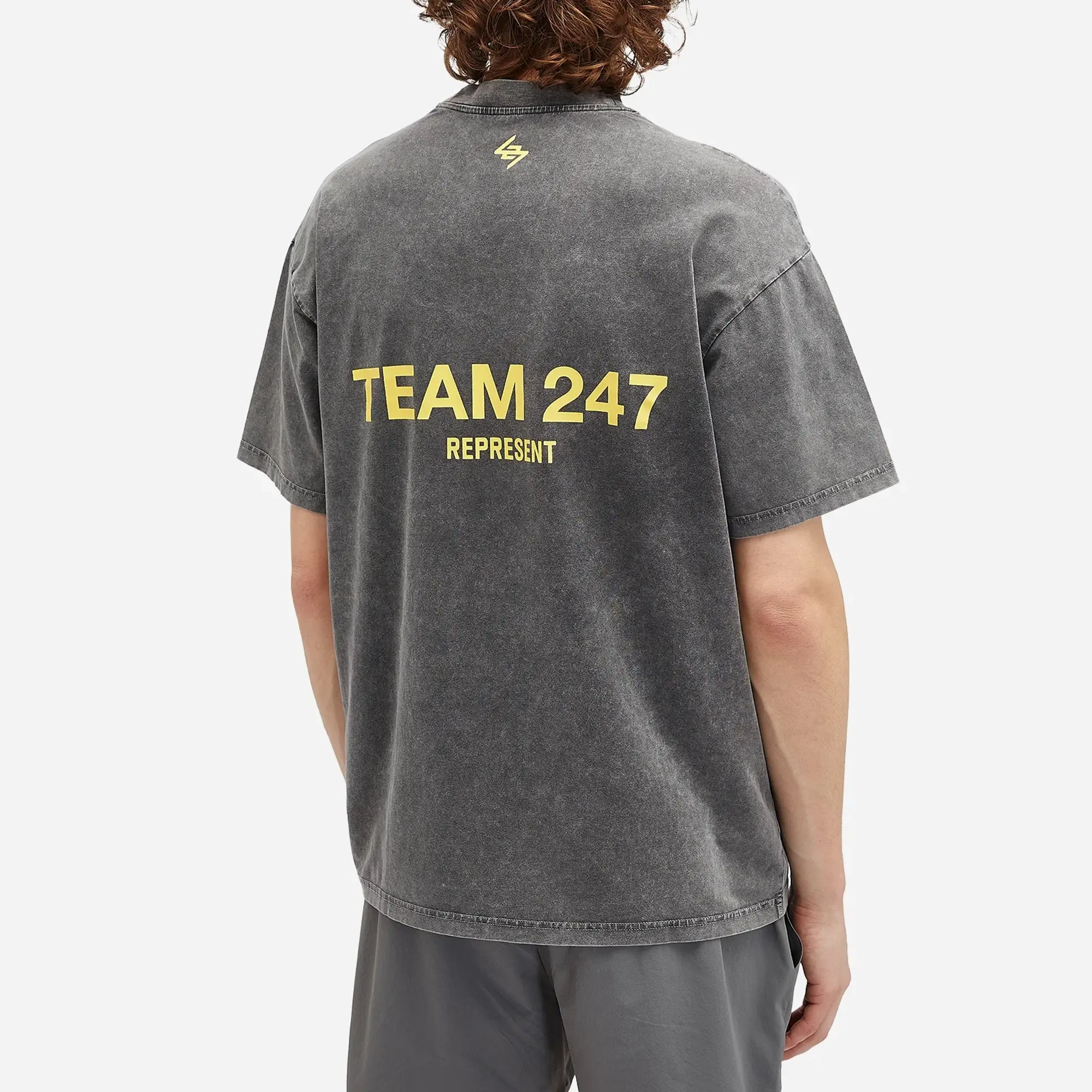 Represent Men's Team 247 Oversized T-Shirt Pewter/Lemon