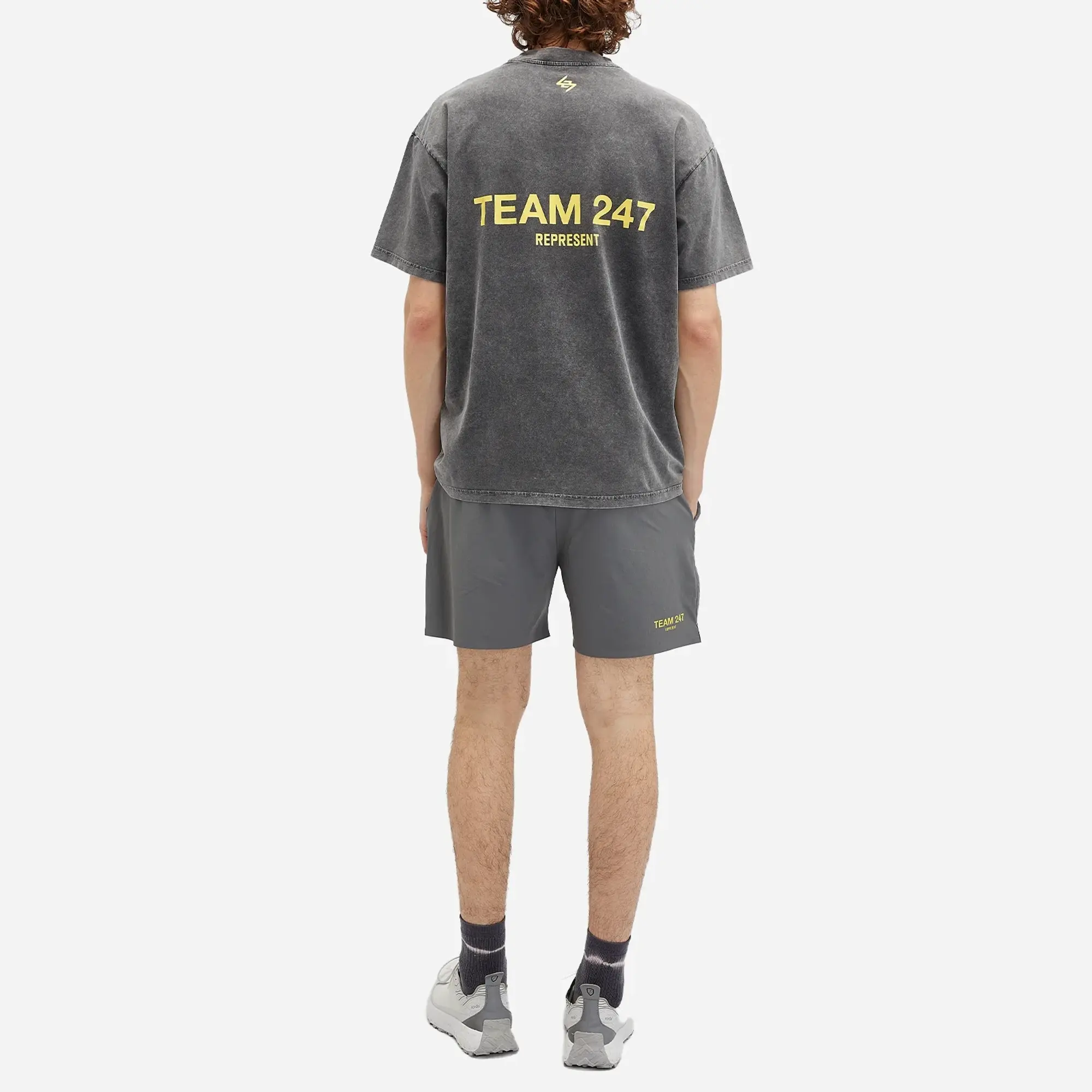 Represent Men's Team 247 Oversized T-Shirt Pewter/Lemon