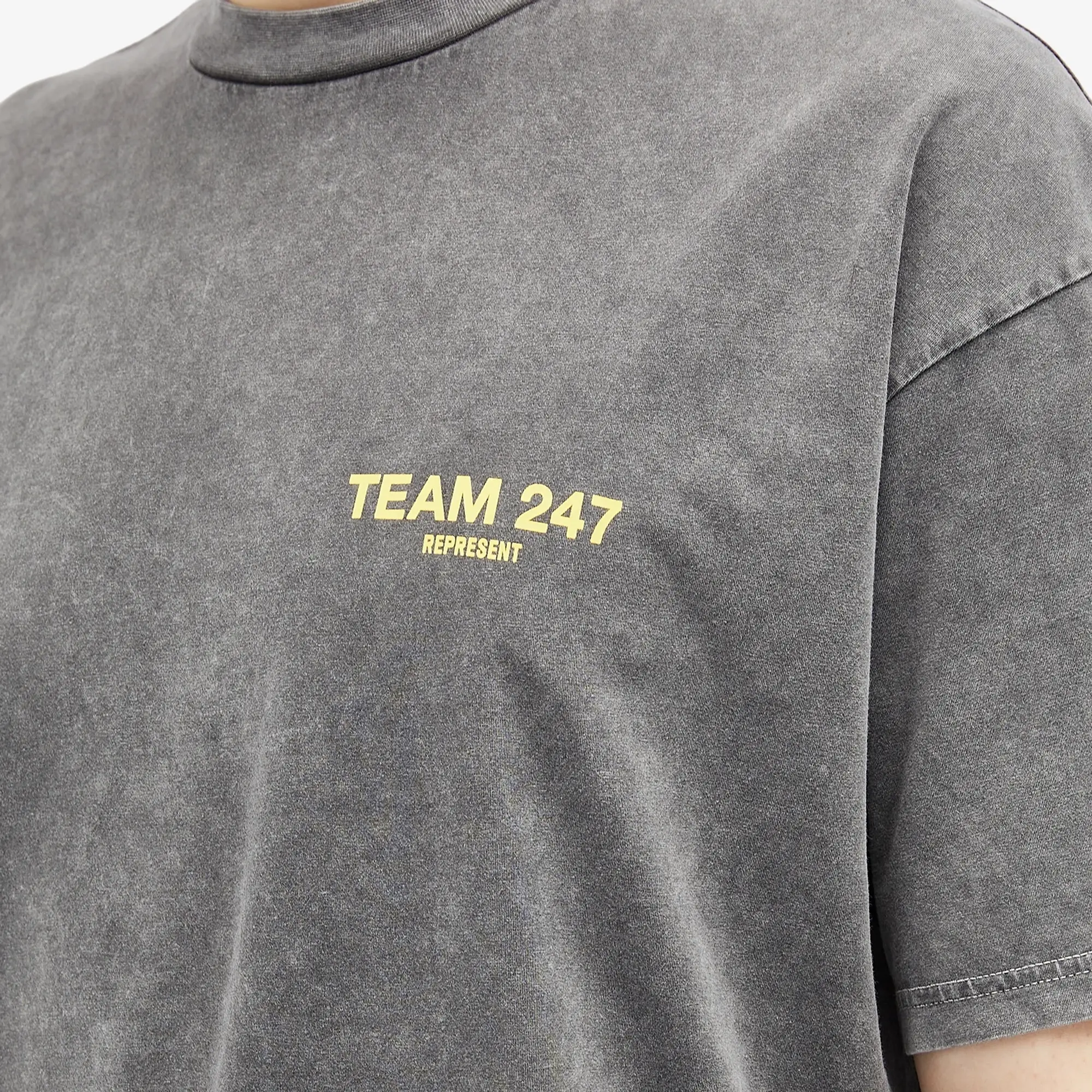 Represent Men's Team 247 Oversized T-Shirt Pewter/Lemon