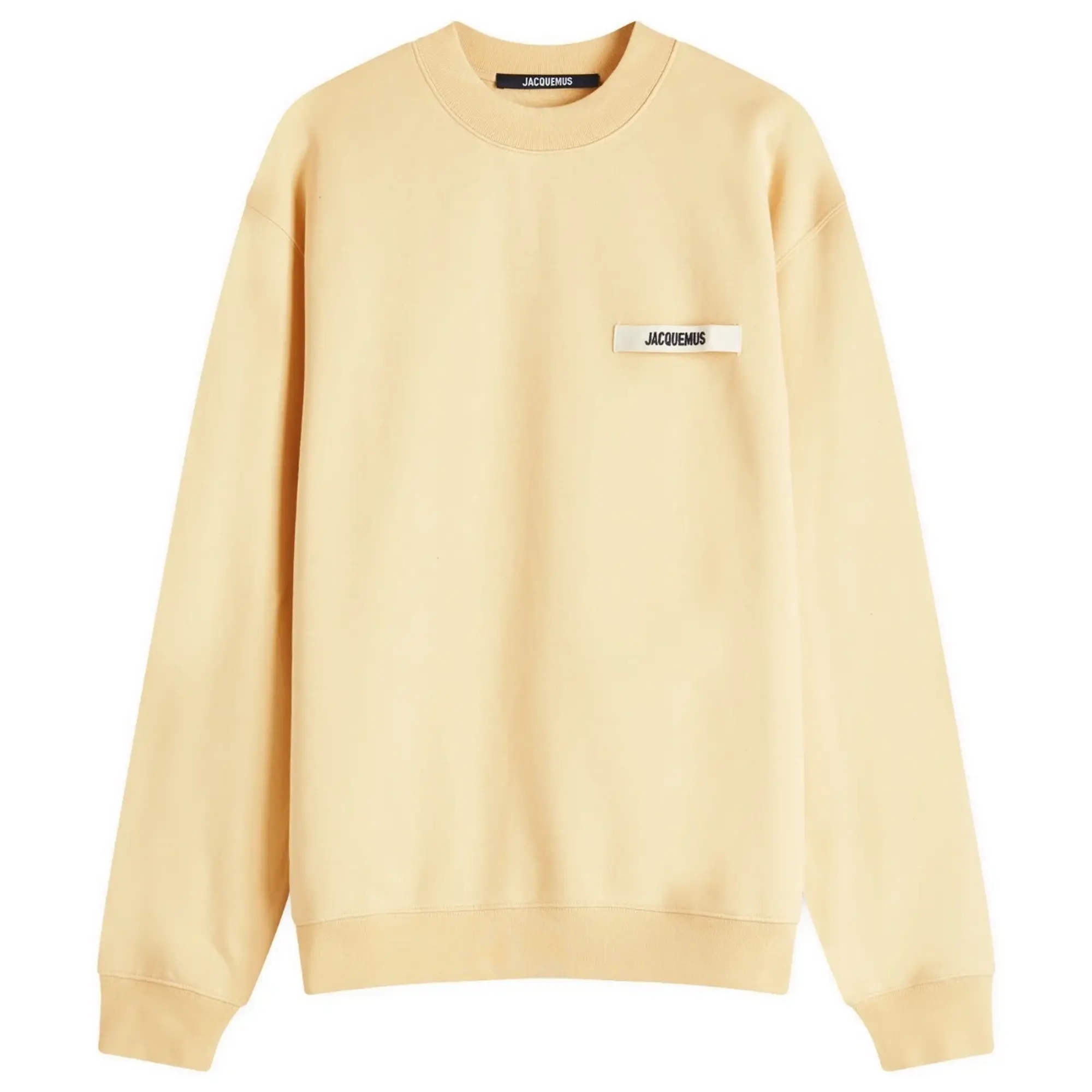 Jacquemus Men's Grosgrain Patch Logo Sweatshirt Light Beige 2