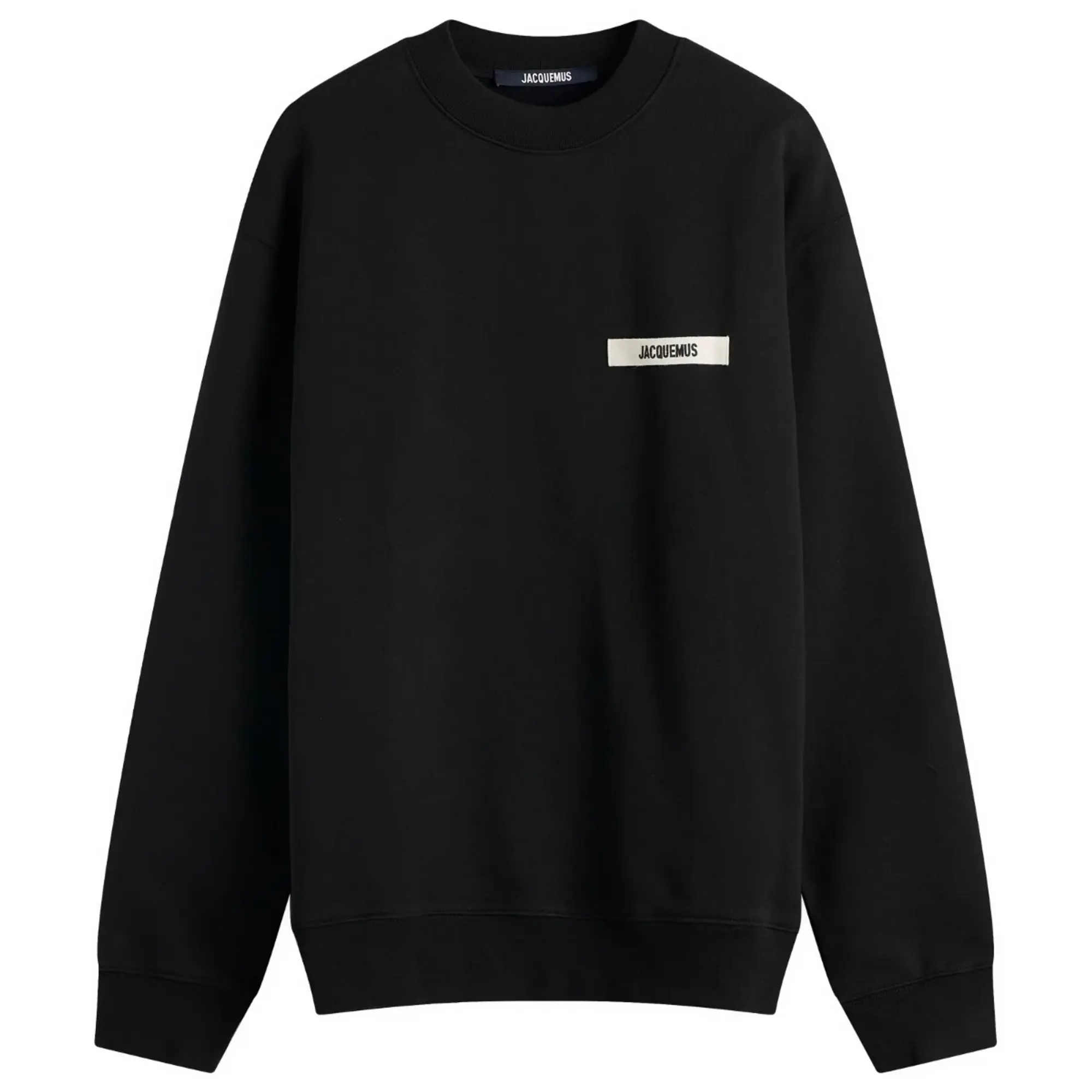 Jacquemus Men's Grosgrain Patch Logo Sweatshirt Black