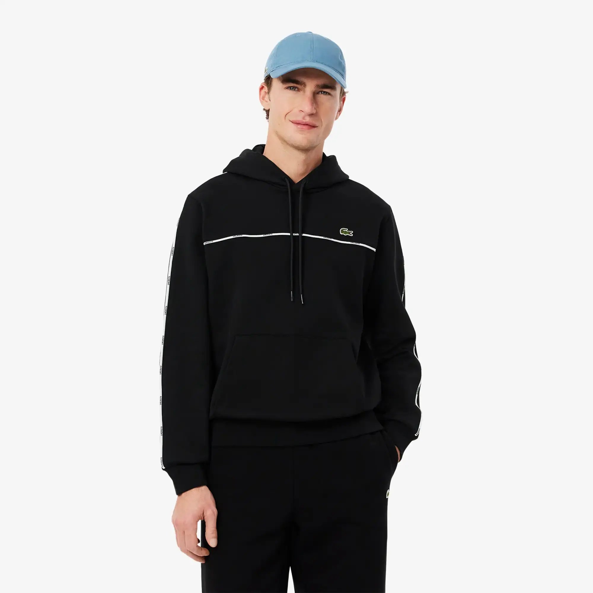 Lacoste Classic Fit Logo Stripe Sweatshirt - Black