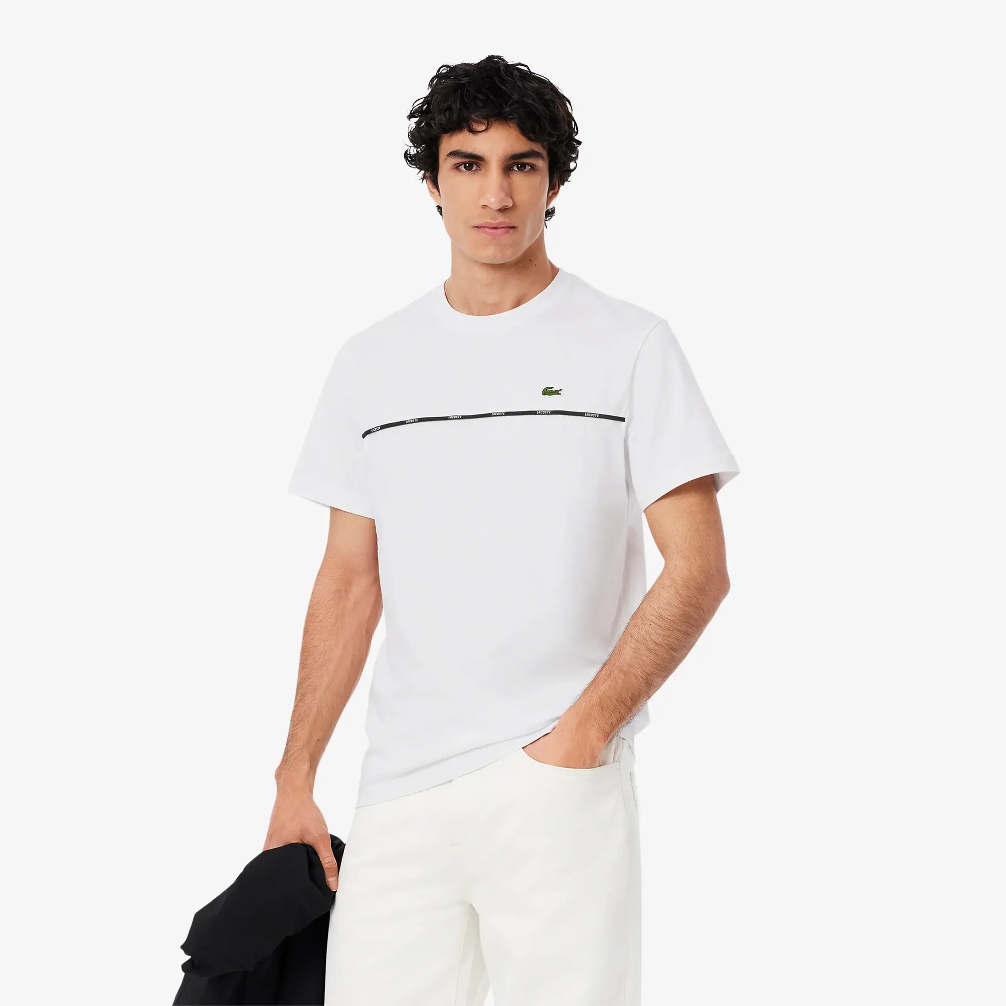 Lacoste Trim Cotton Jersey T-shirt - White