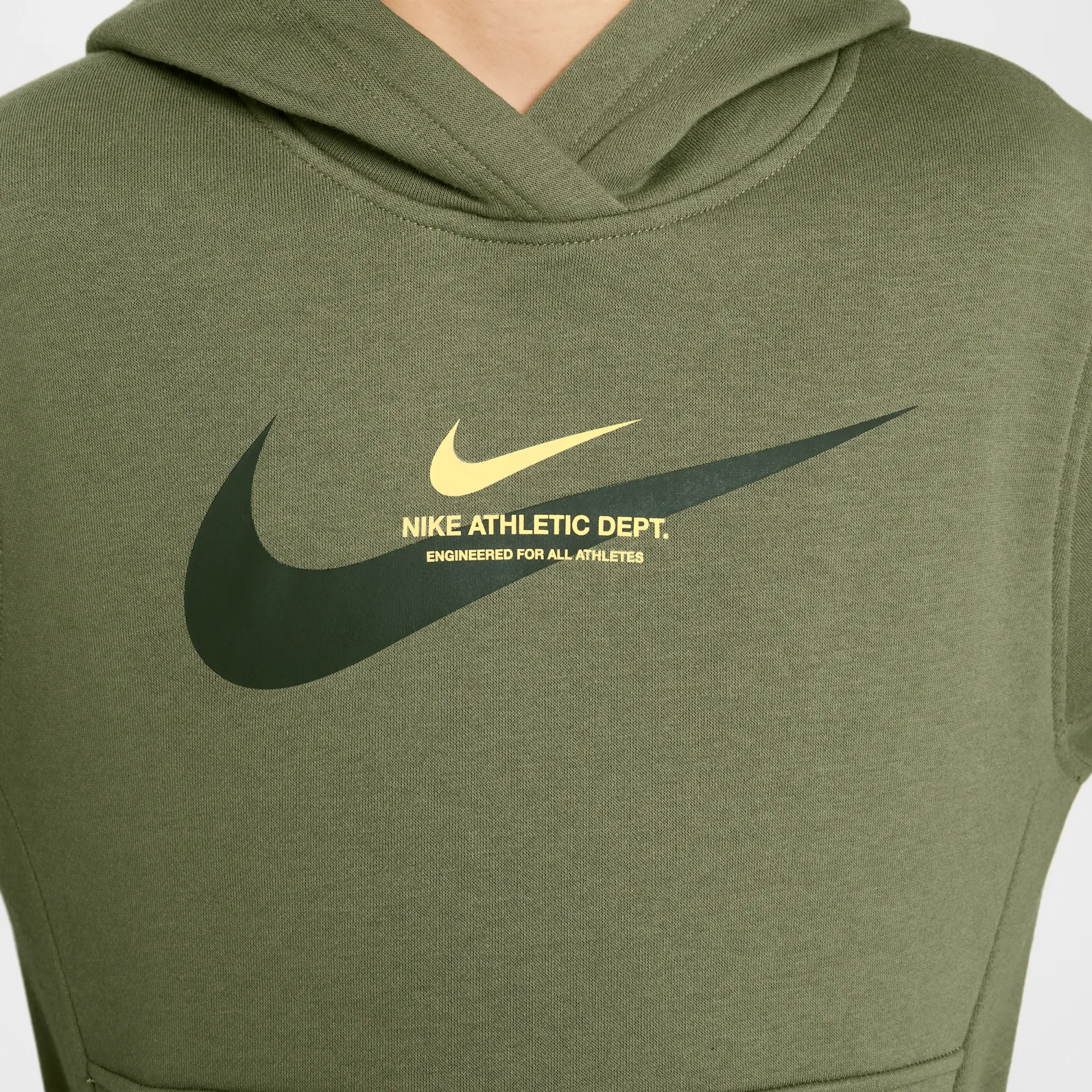 Nike Sportswear Older Kids' Fleece Pullover Hoodie - Green - Cotton/Polyester