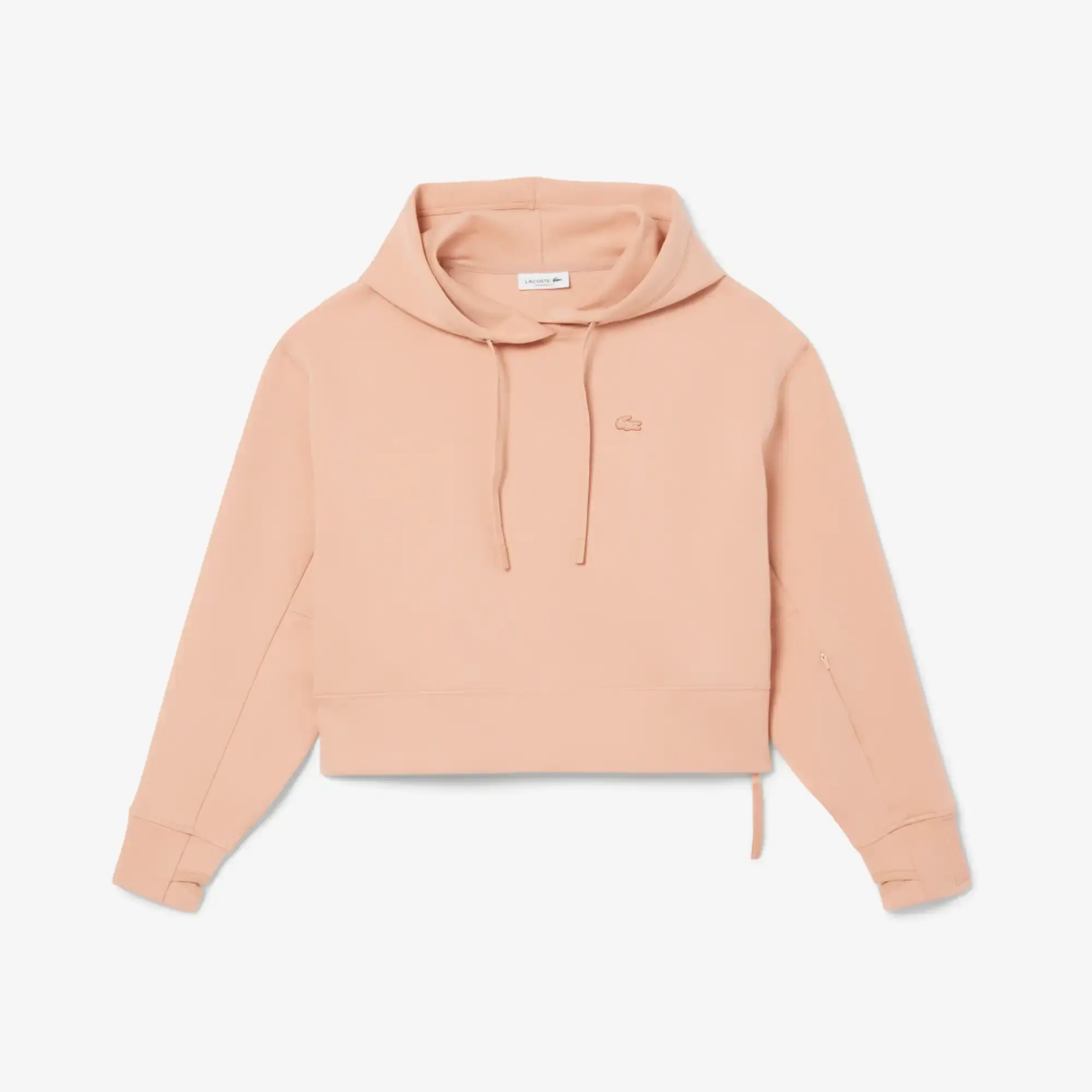 Lacoste Short Cut Cotton Hoodie - Pinkish Beige