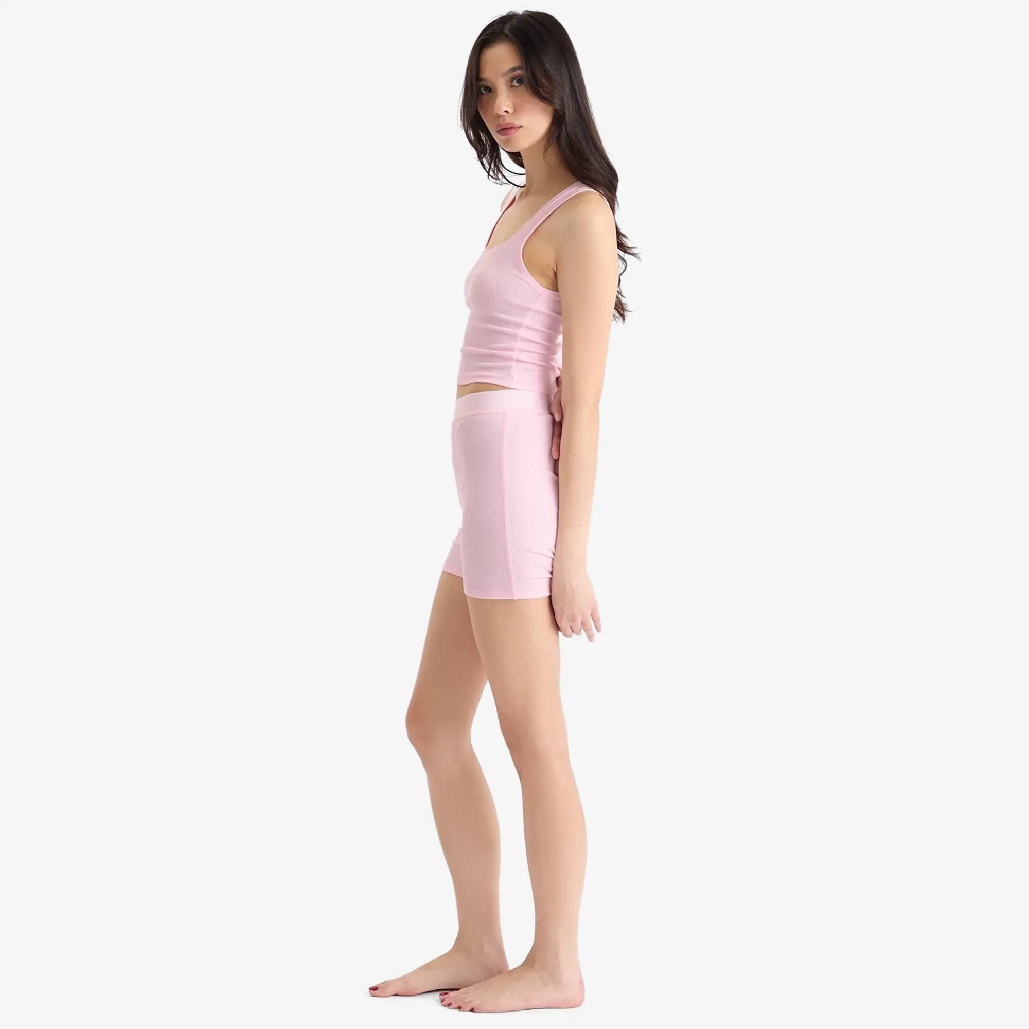 Asics SKIMS Women's Cotton Rib Boxer Cherry Blossom