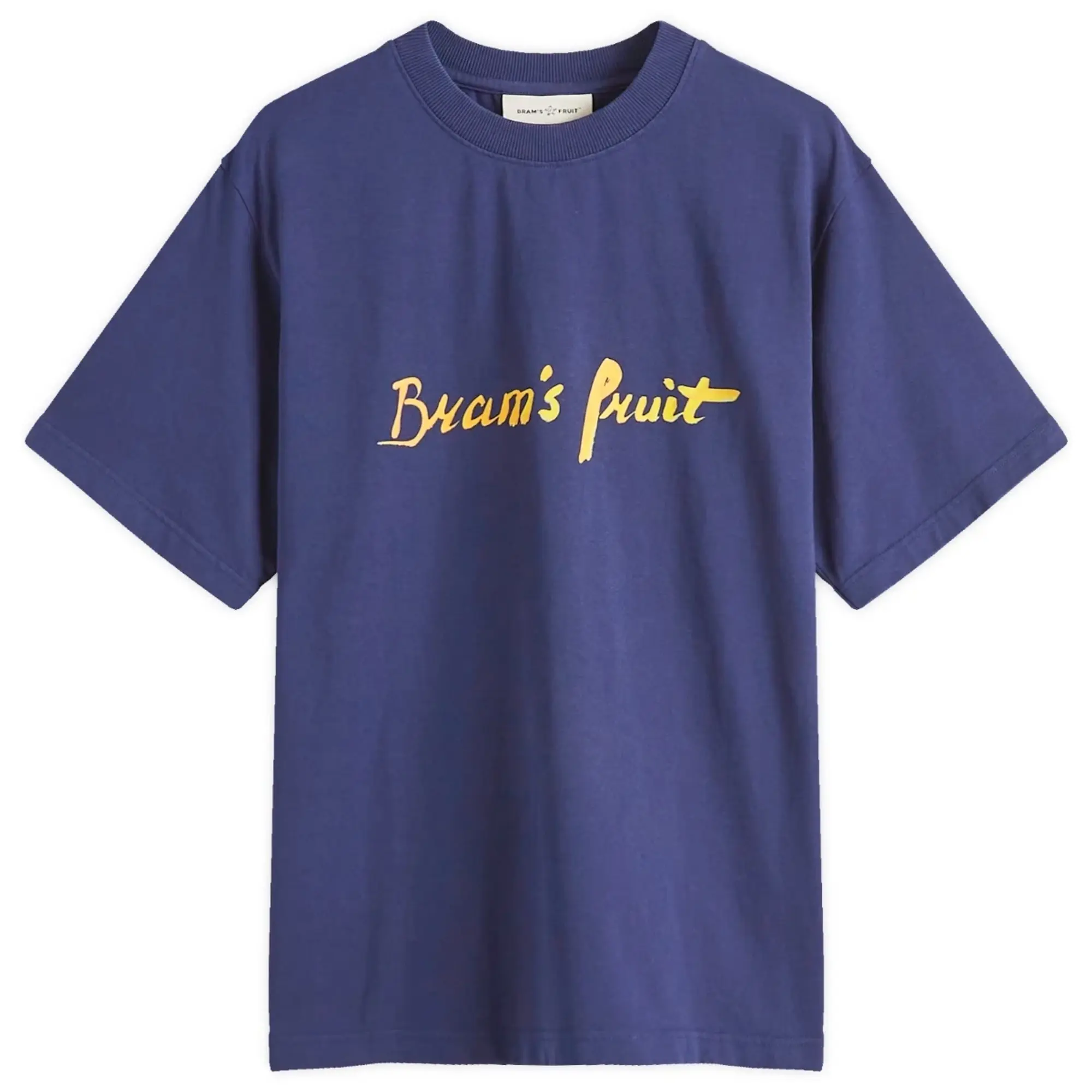 Bram's Fruit Men's Mum's Script Logo T-Shirt Navy