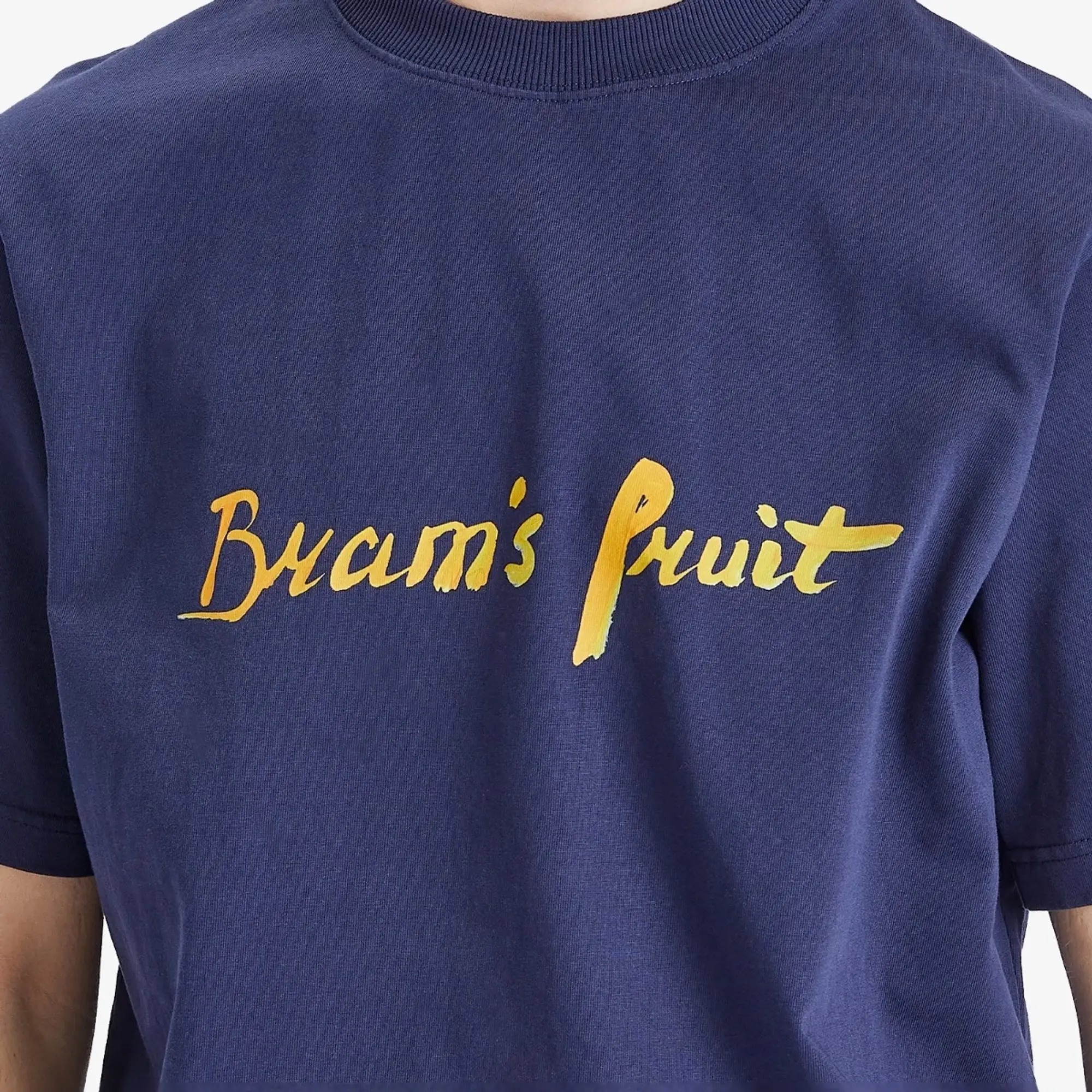 Bram's Fruit Men's Mum's Script Logo T-Shirt Navy