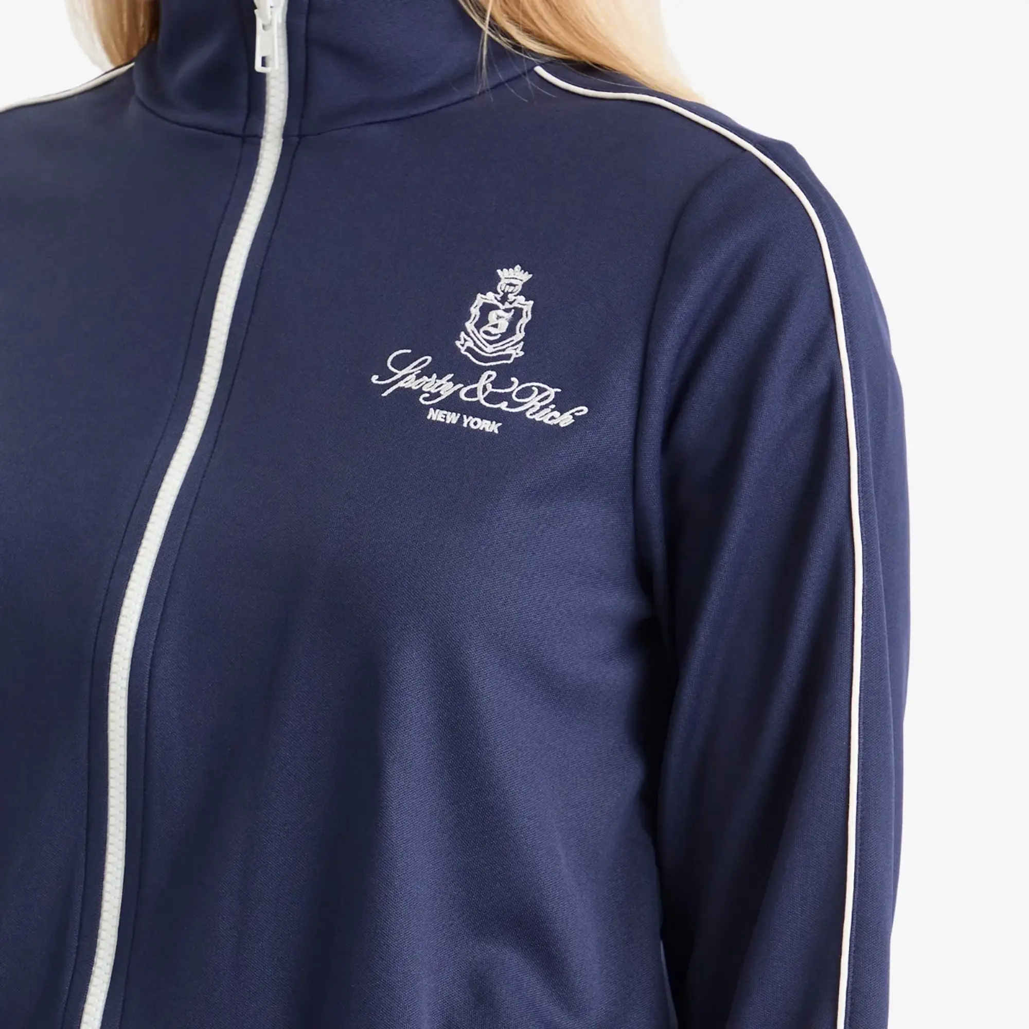 Sporty & Rich Women's Vendome Track Jacket Navy White