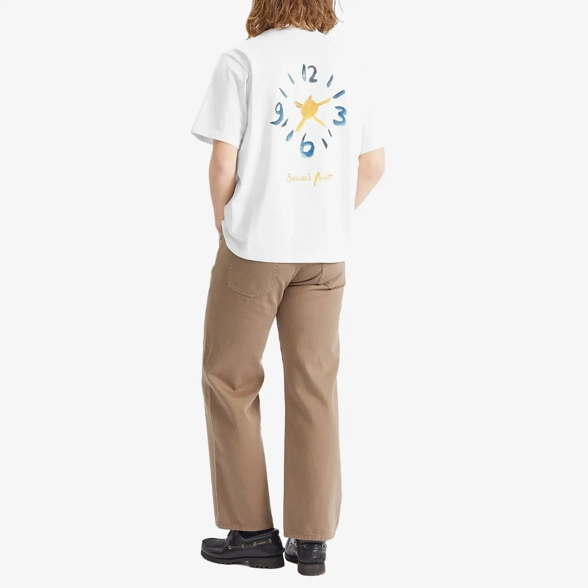 Bram's Fruit Men's Clock Acrylic T-Shirt White