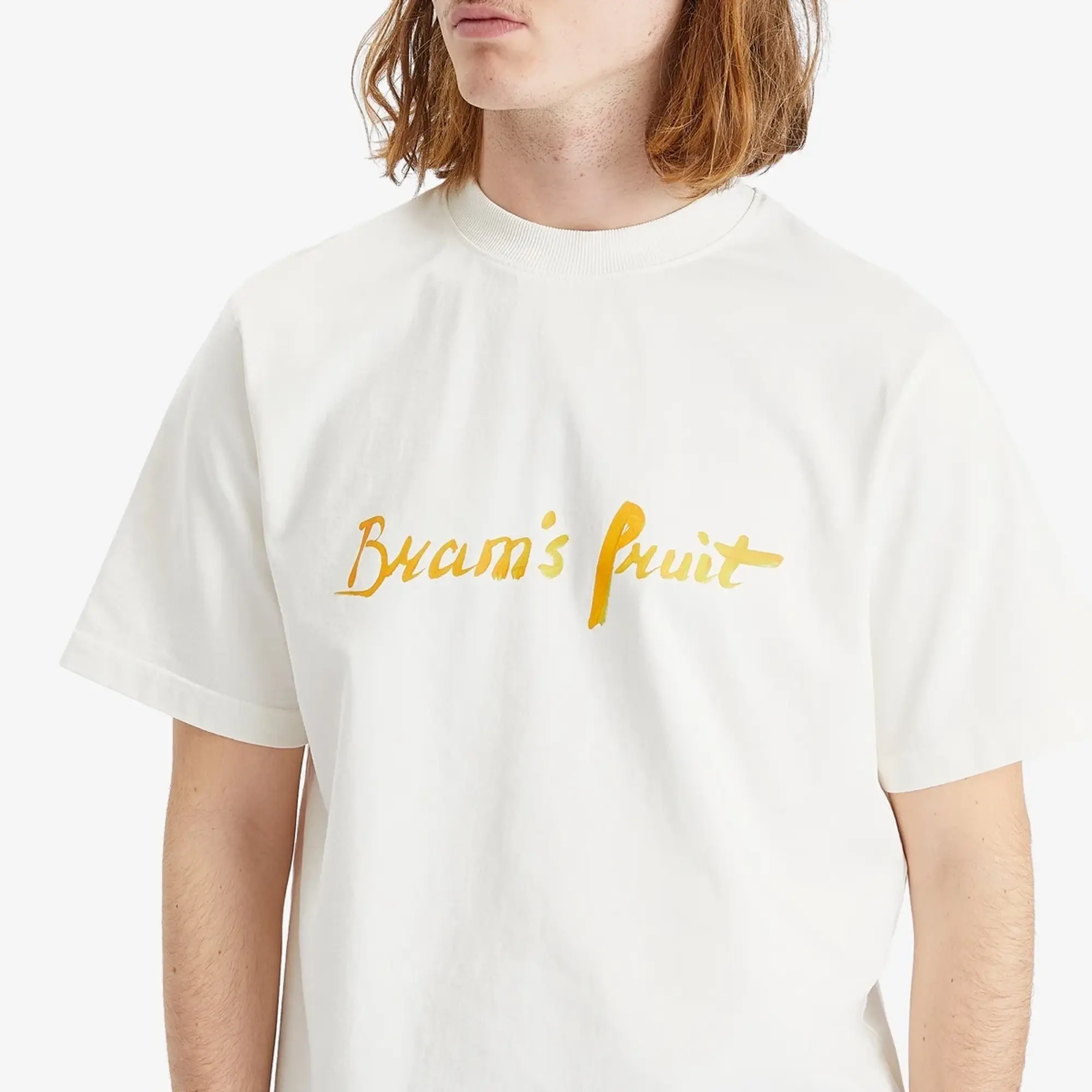 Bram's Fruit Men's Mum's Script Logo T-Shirt White