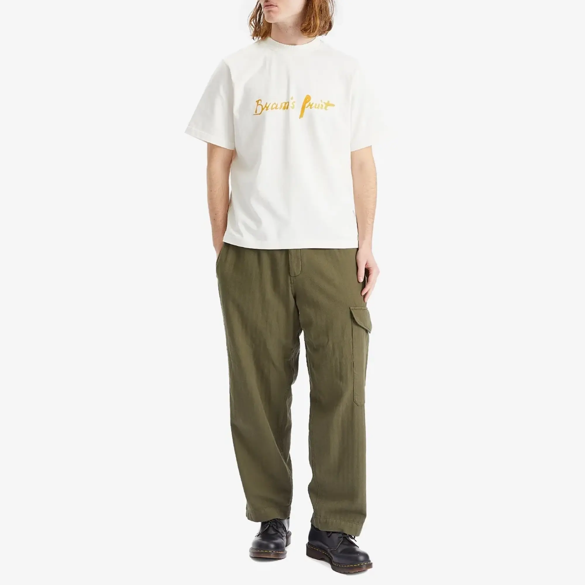 Bram's Fruit Men's Mum's Script Logo T-Shirt White