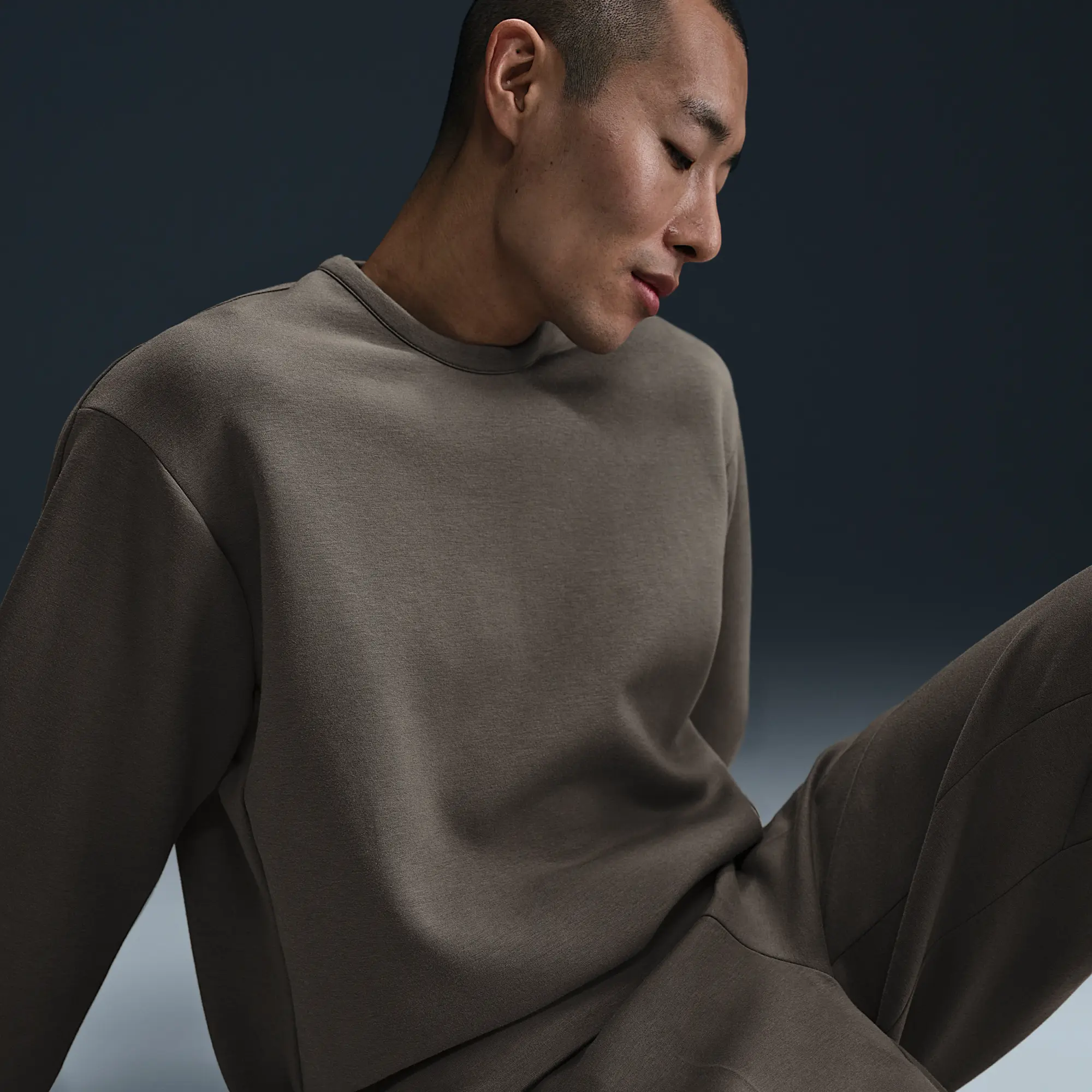 Nike 24.7 ImpossiblySoft Men's Dri-FIT Crew - Grey - Polyester/Modal/Cotton