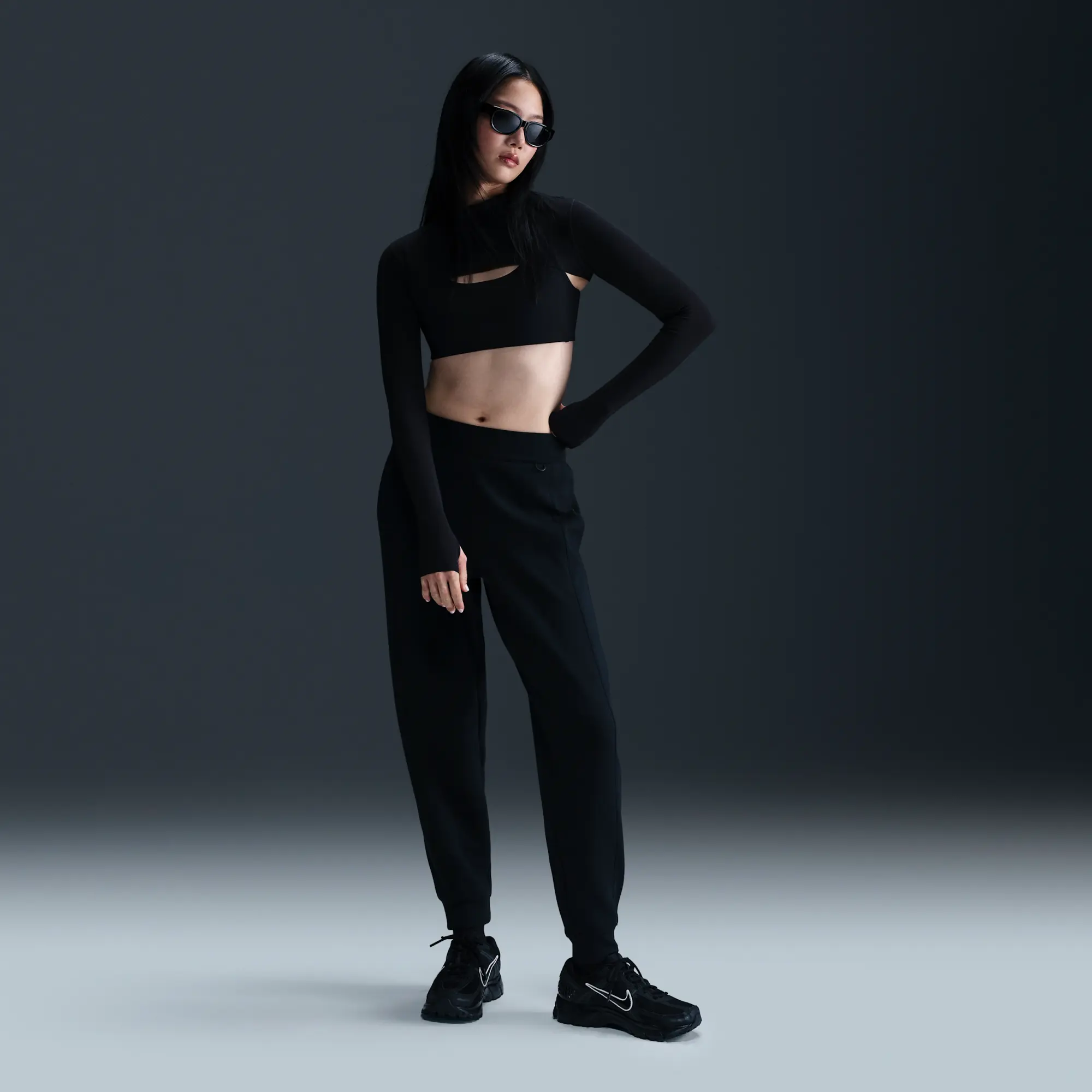 Nike 24.7 ImpossiblySoft Women's Dri-FIT Mid-Rise Joggers - Black - Polyester/Modal/Cotton