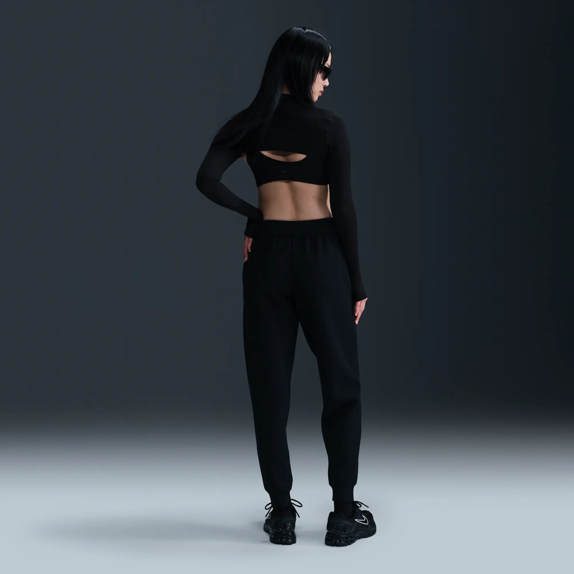 Nike 24.7 ImpossiblySoft Women's Dri-FIT Mid-Rise Joggers - Black - Polyester/Modal/Cotton