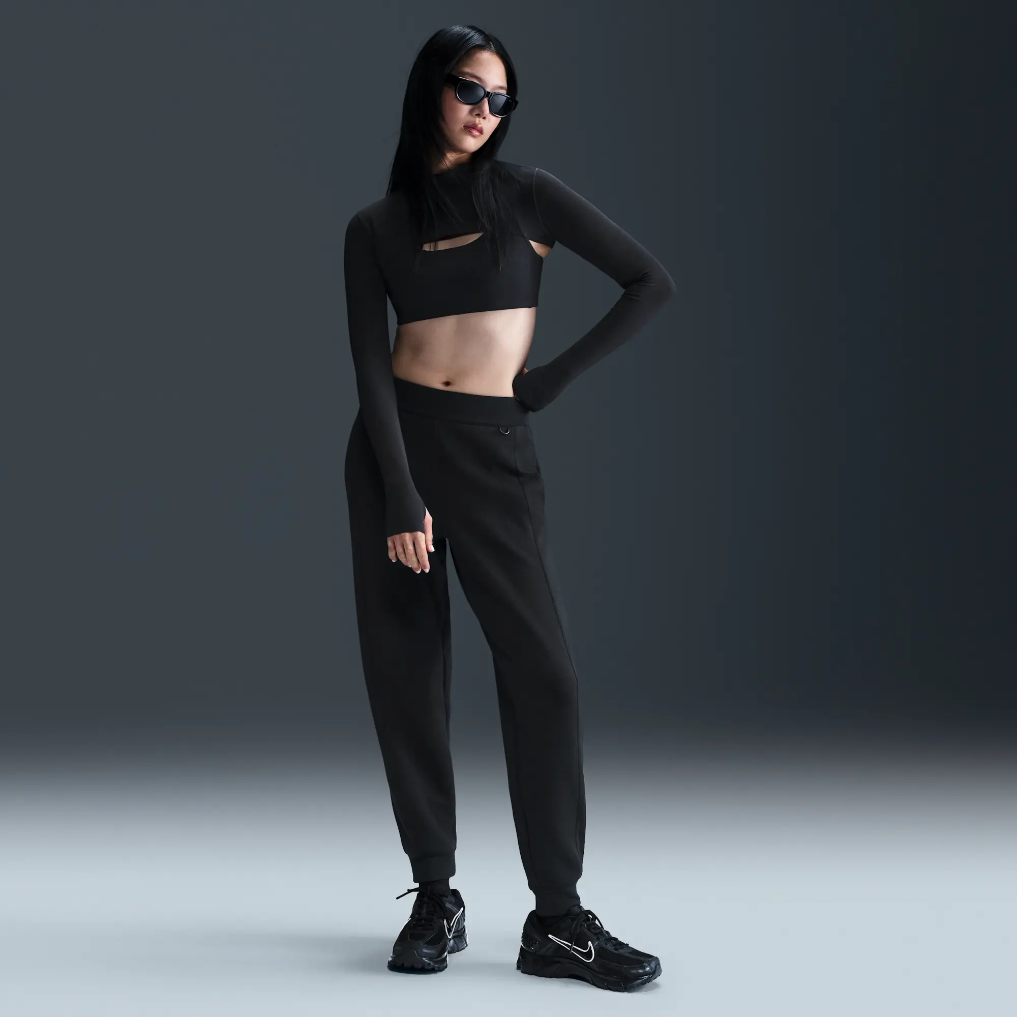 Nike 24.7 ImpossiblySoft Women's Dri-FIT Mid-Rise Joggers - Black - Polyester/Modal/Cotton