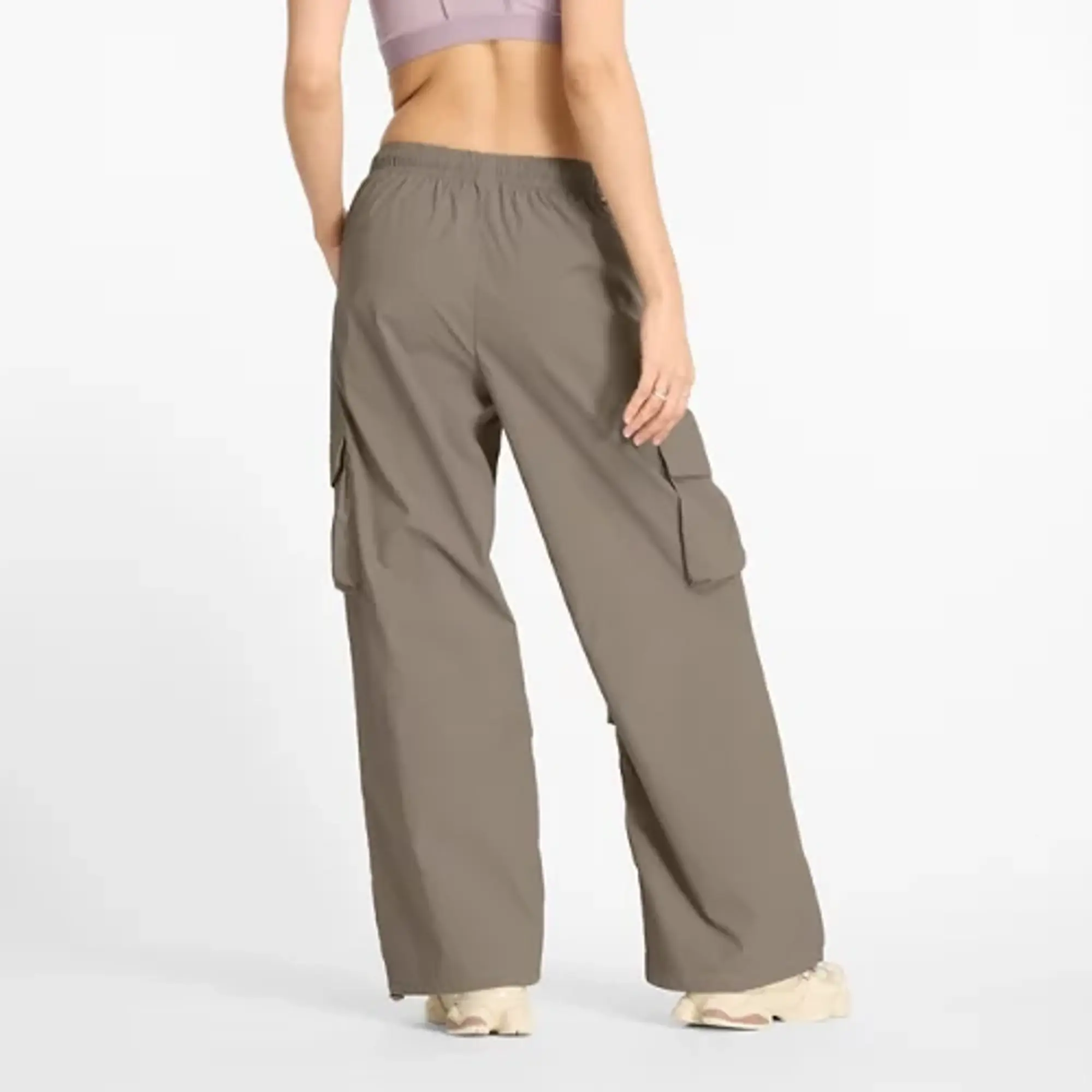 New Balance Women's Nylon Cargo Pant in Brown Polywoven