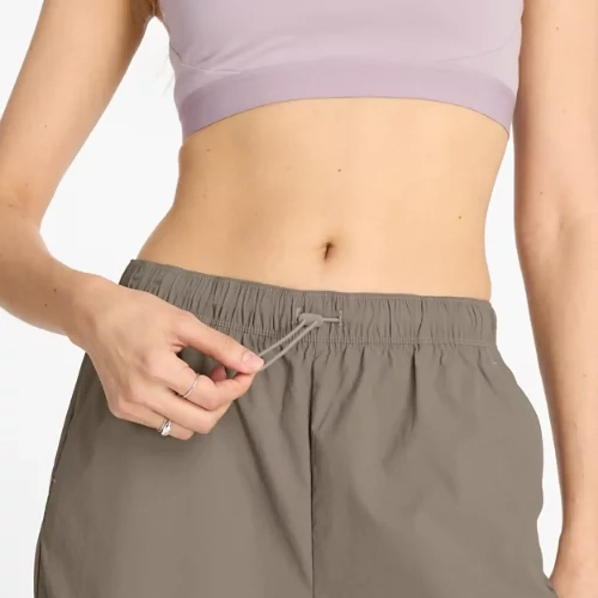 New Balance Women's Nylon Cargo Pant in Brown Polywoven