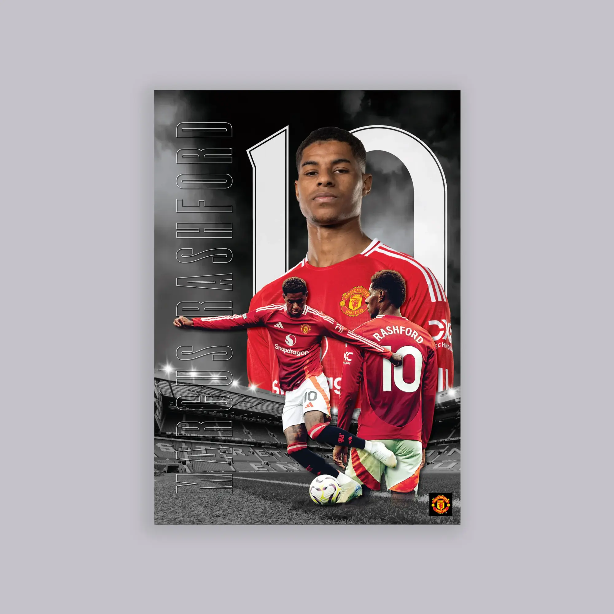 WUNDUR Manchester United Rashford Core Photo A2 Poster Black