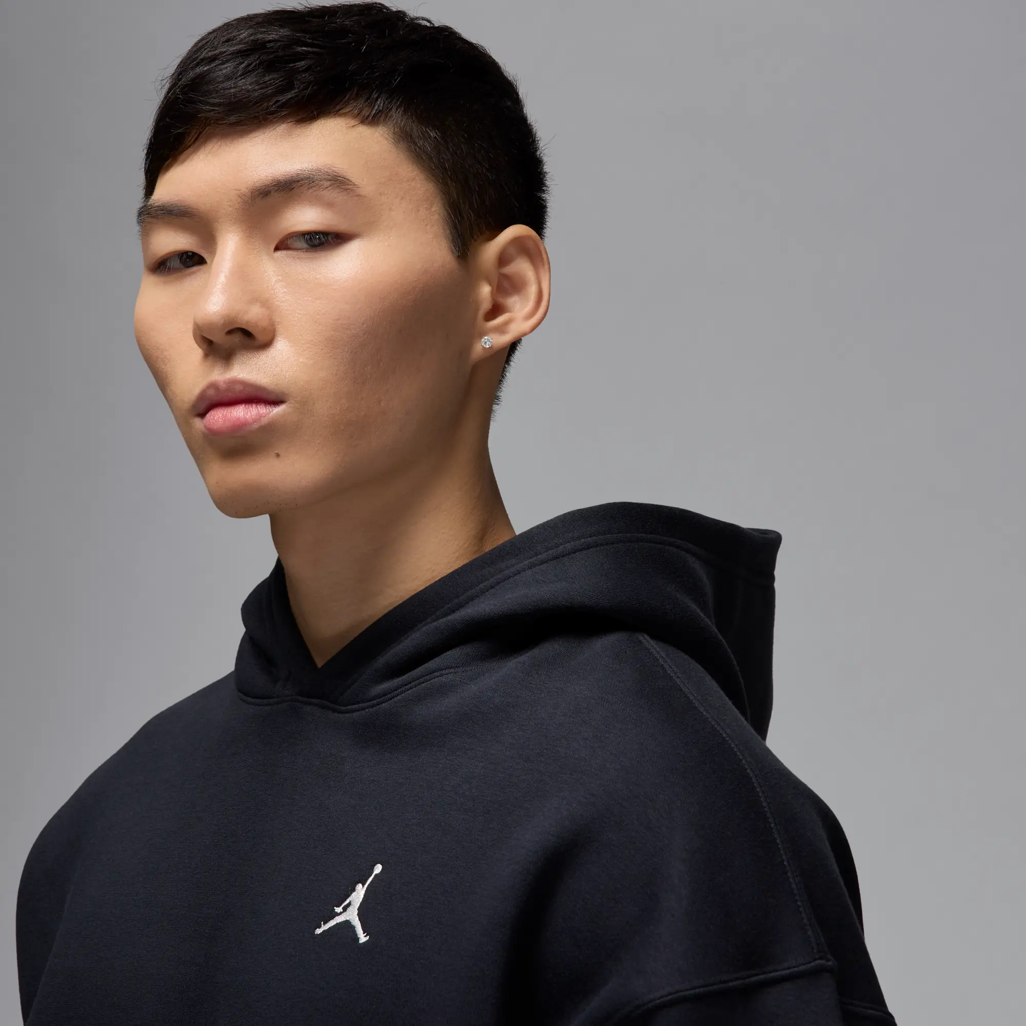 Nike Jordan Brooklyn Fleece Men's Oversized Pullover Hoodie - Black - Cotton/Polyester