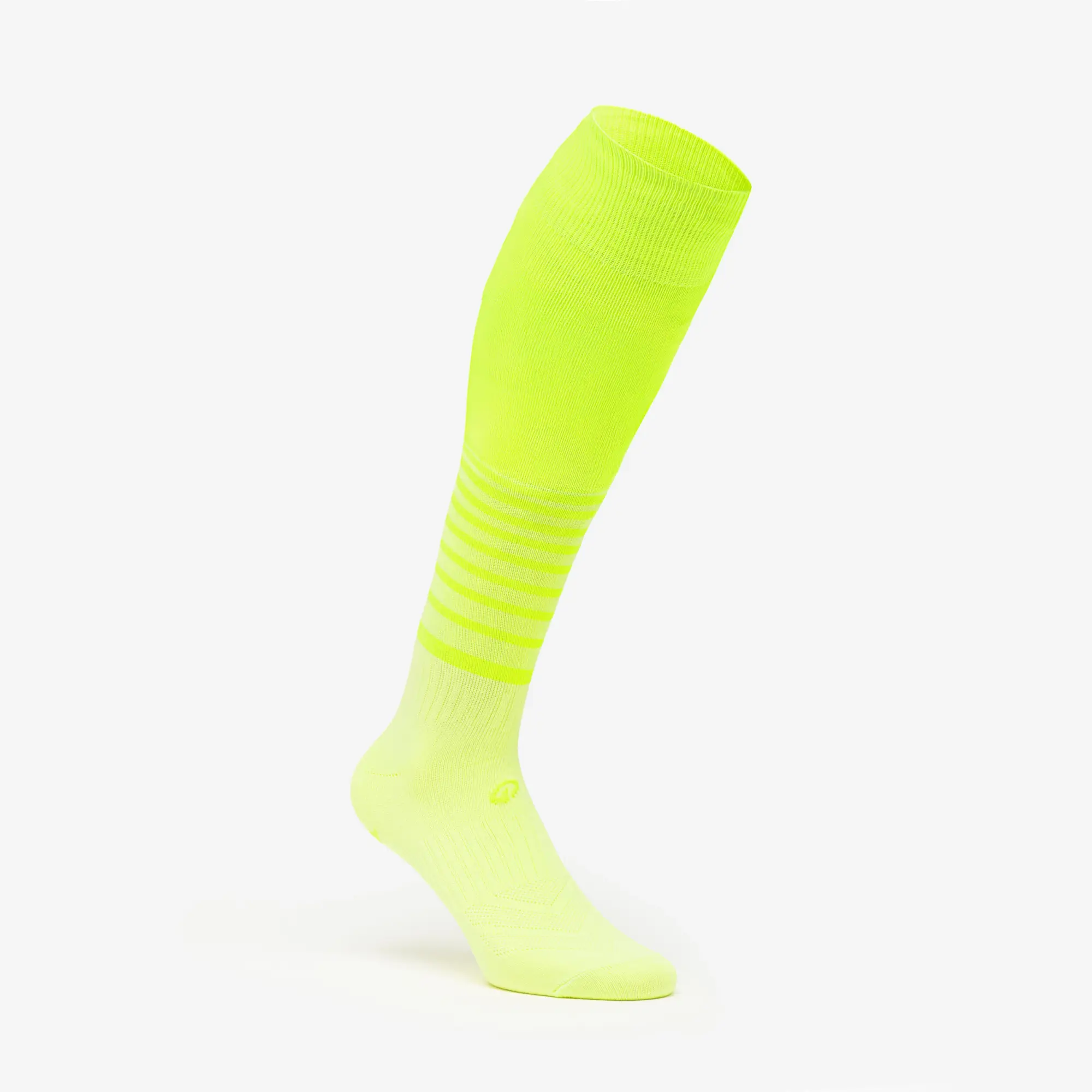 Kipsta Adult Football Socks Viralto Stripey - Neon Yellow