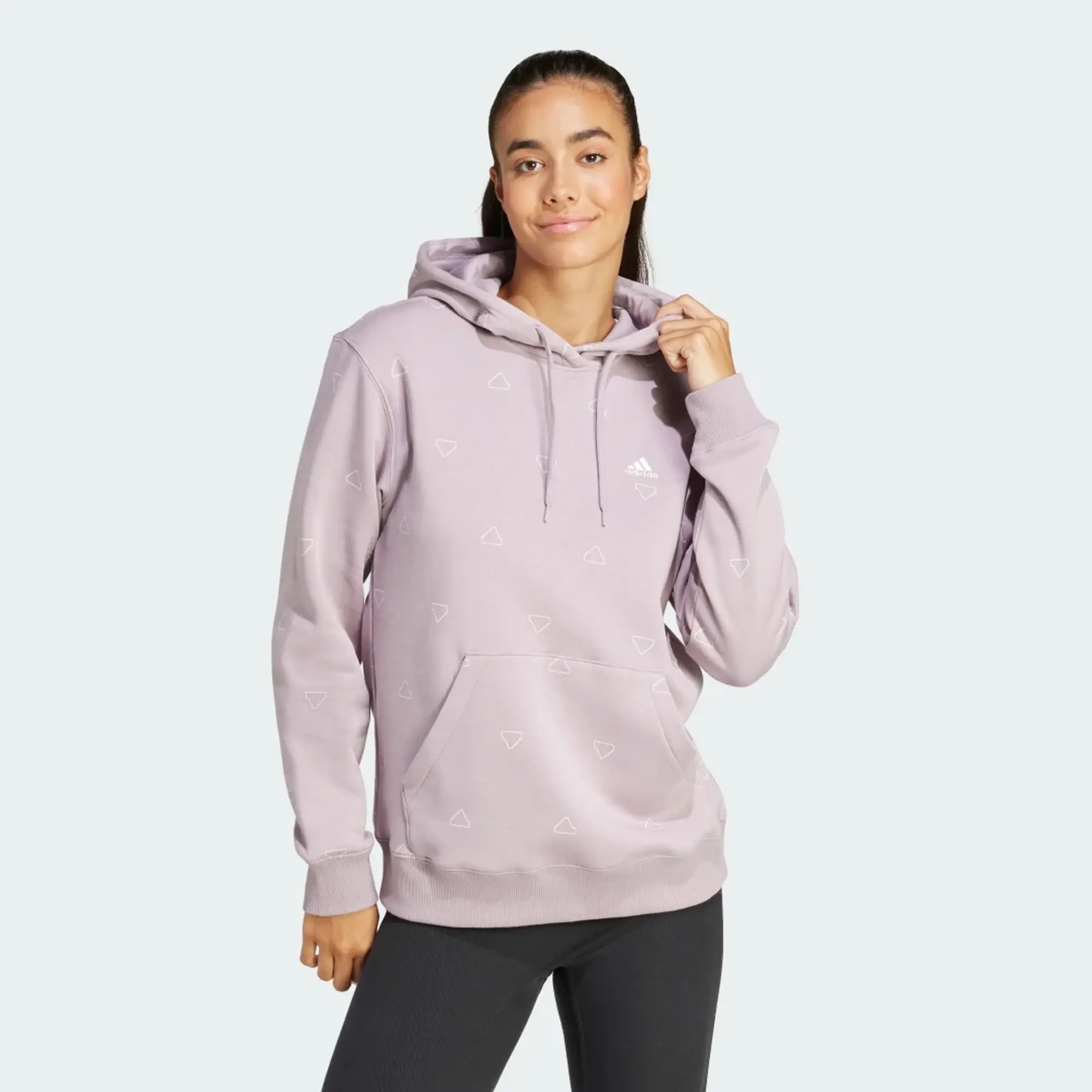 adidas Essentials Monogram Regular Fleece Graphic Hoodie