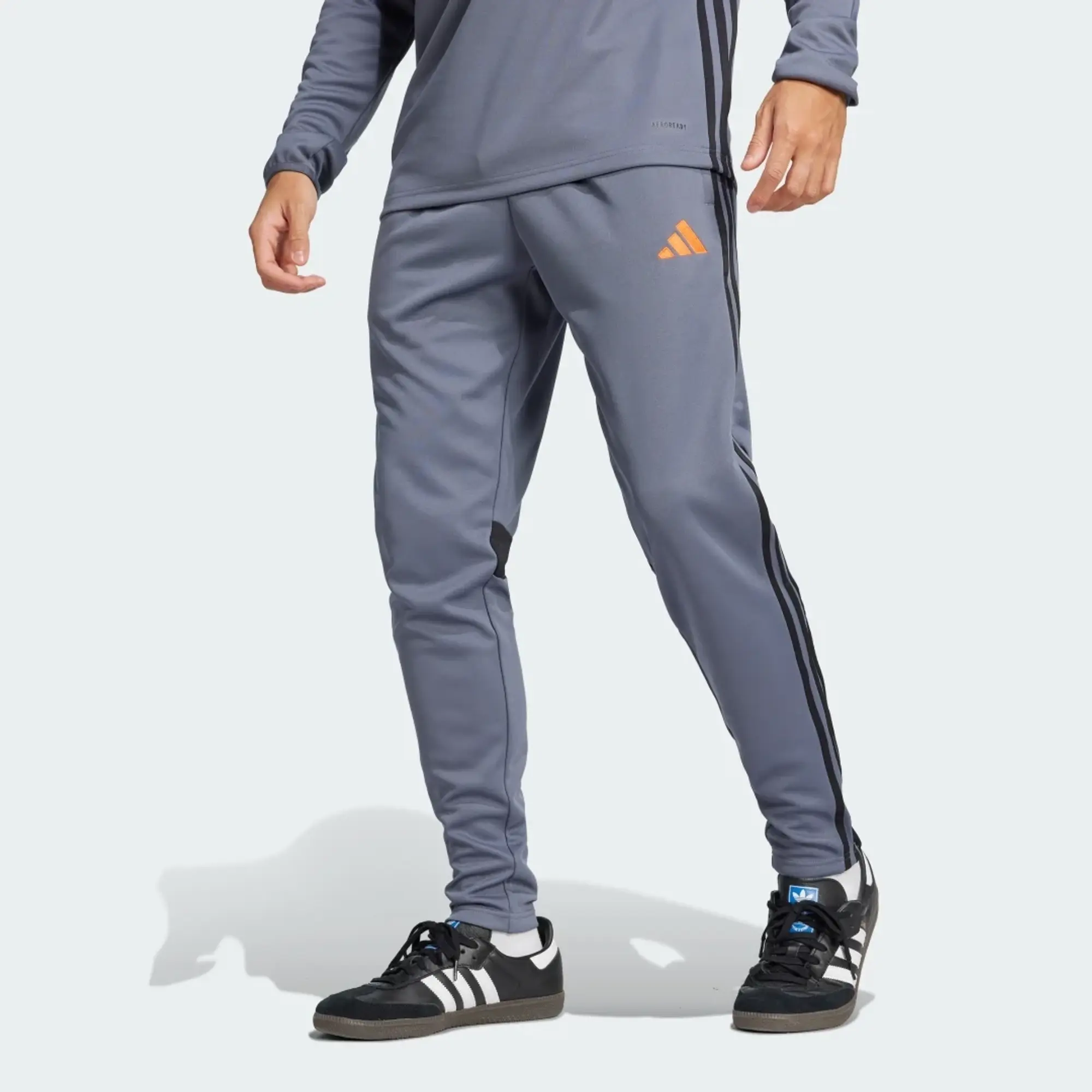 Adidas Football Tiro Essentials 3 Stripe Joggers In Navy
