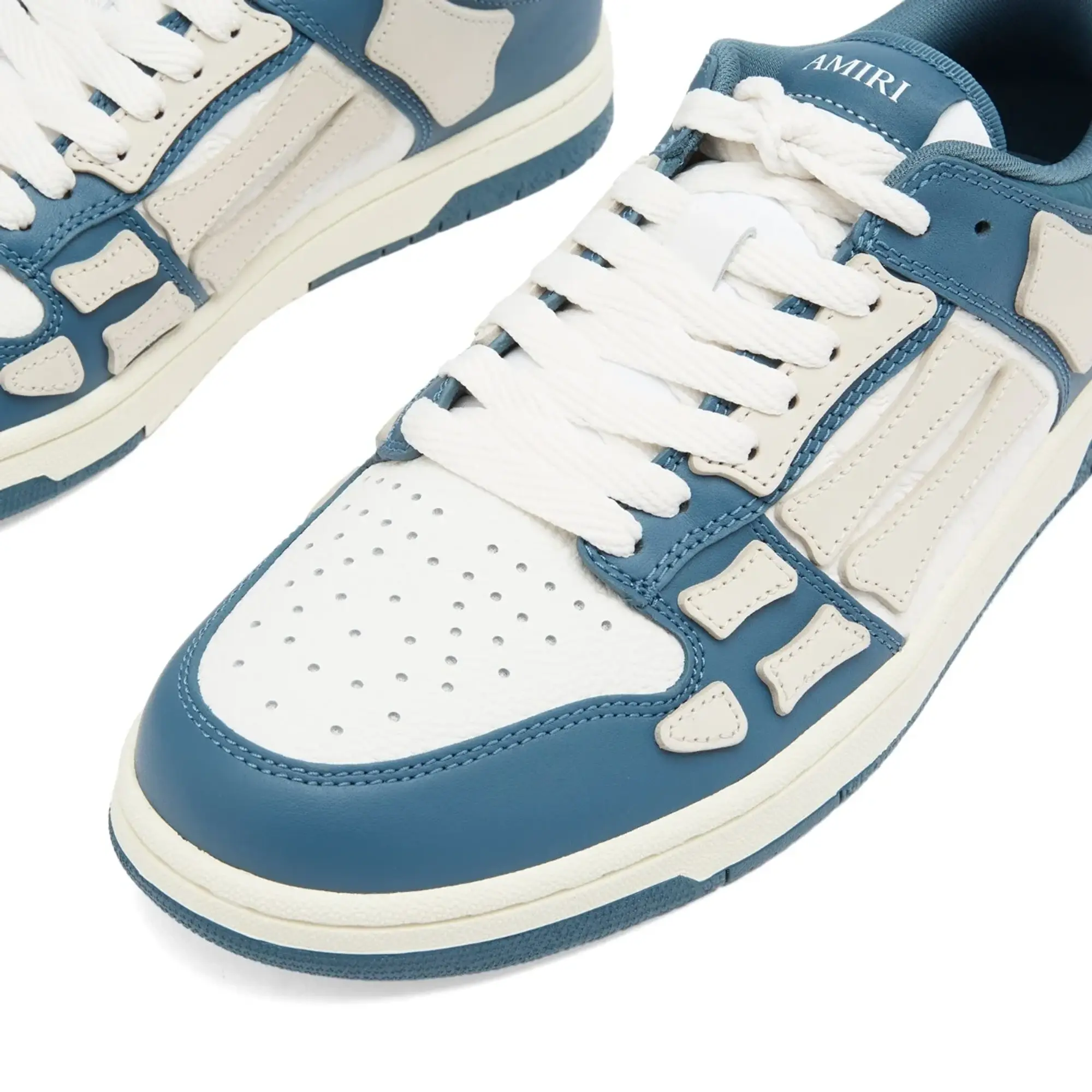 AMIRI Men's Debossed MA Quad Skel Top Low Sneaker Vintage Blue