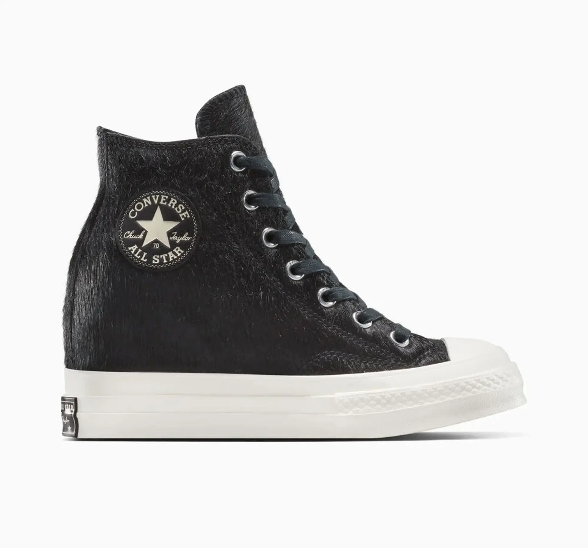 Converse Chuck 70 Wedge Platform Luxe Pony Hair - Black, White