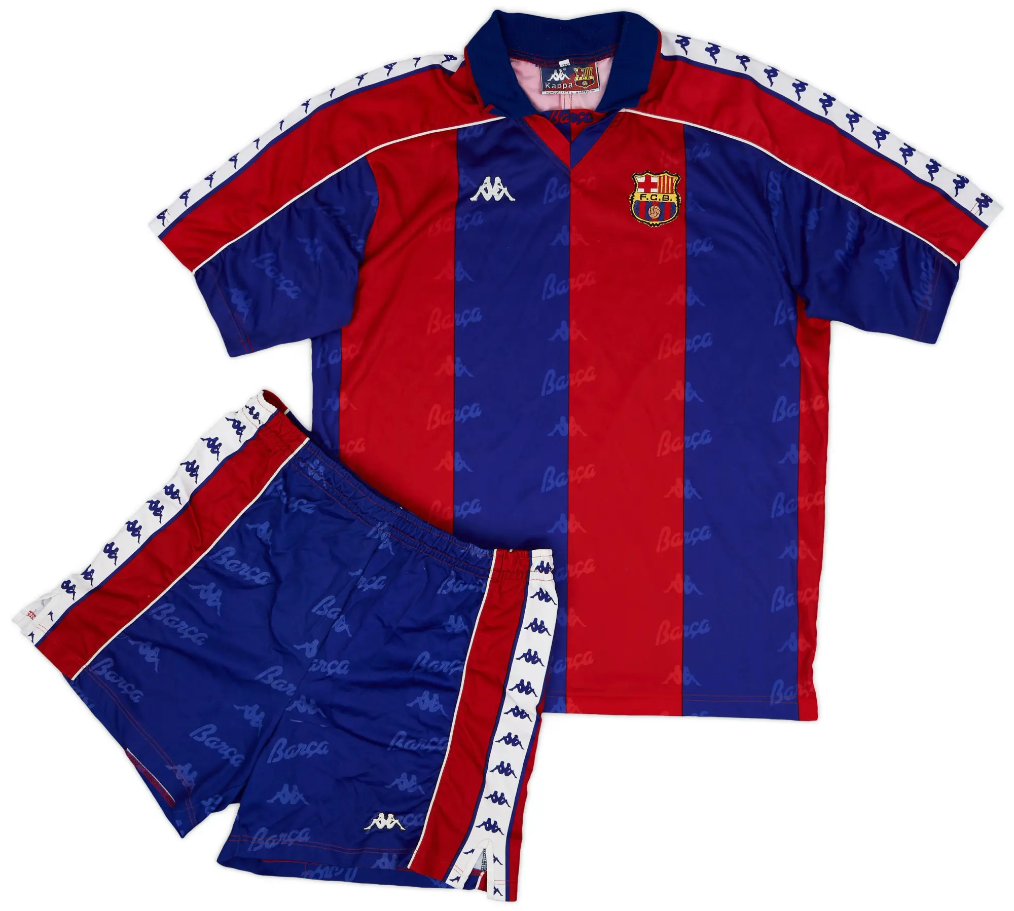 Kappa 1992-95 Barcelona Home Full Kit - 8/10 - (XL)