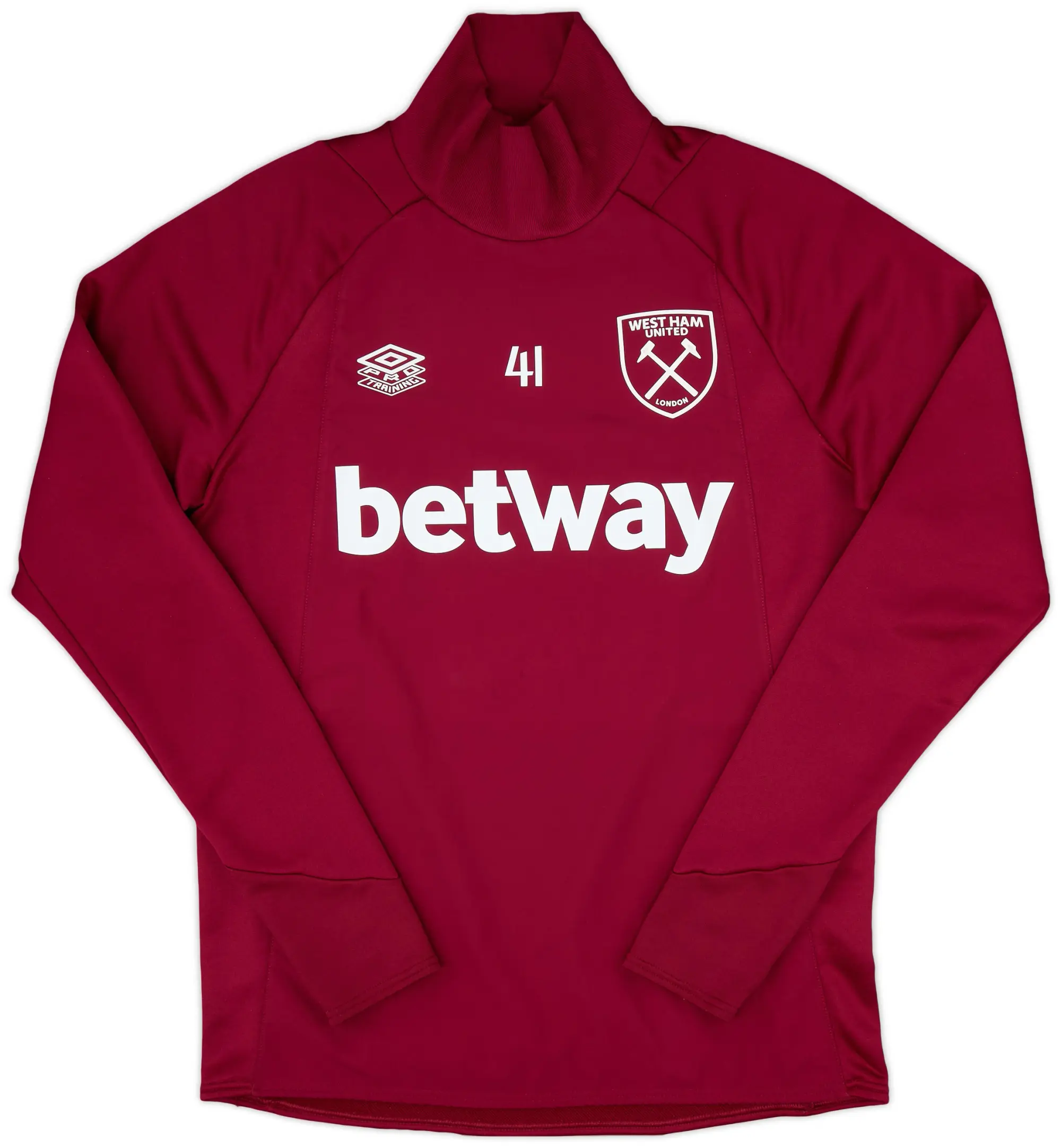 2021-22 West Ham Player Issue Umbro Drill Top #41 (Rice)