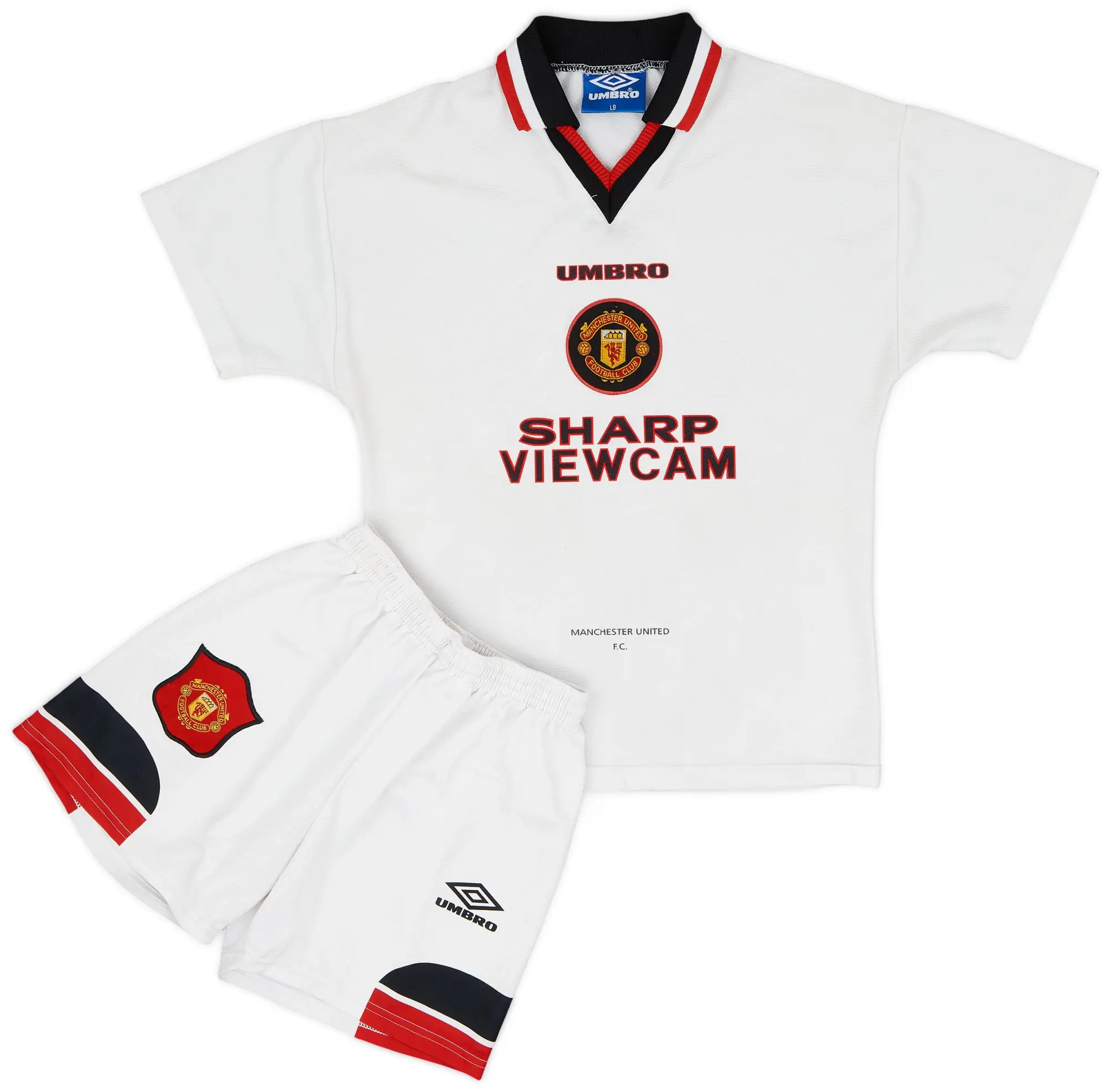 Umbro 1996-97 Manchester United Away Full Kit - 8/10 - (L.Boys)