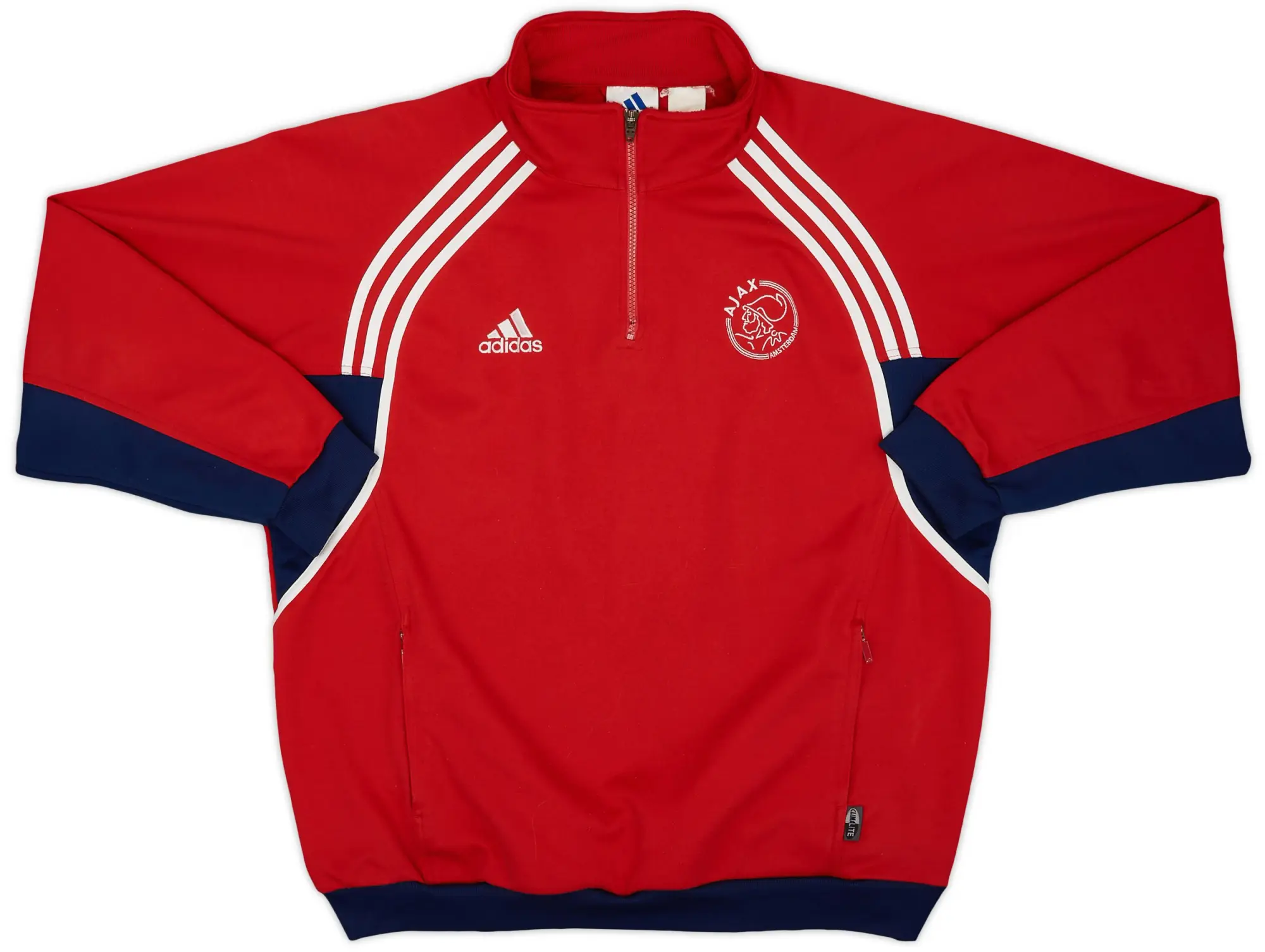 2000-01 Ajax adidas 1/4 Zip Sweat Top - 8/10 - (XL)
