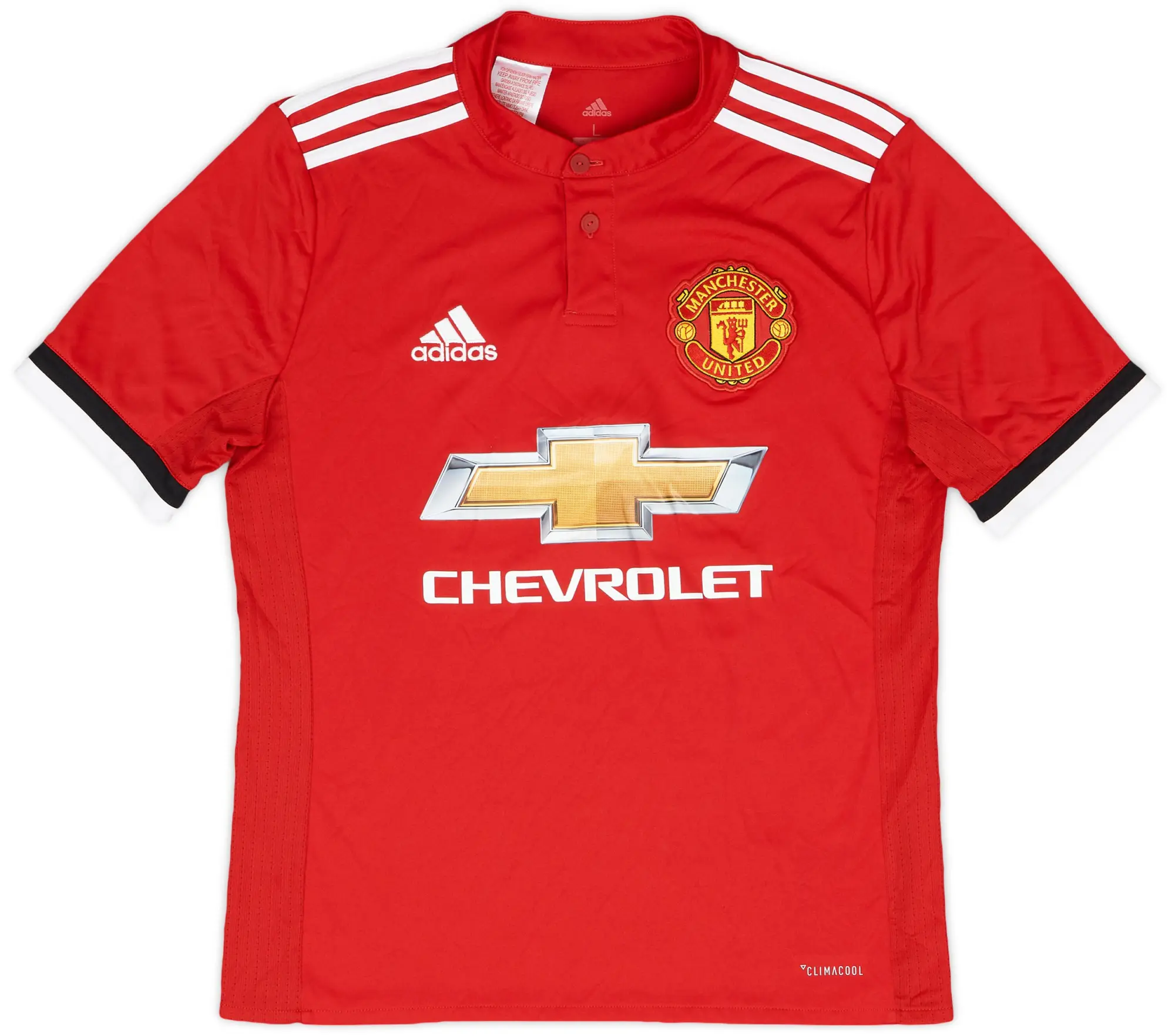 adidas 2017-18 Manchester United Home Shirt - 9/10 - (L.Boys)
