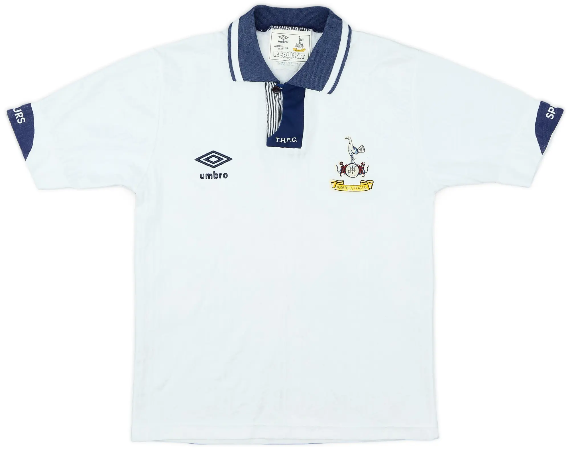 Umbro 1991-93 Tottenham Home Shirt - 6/10 - (L.Boys)