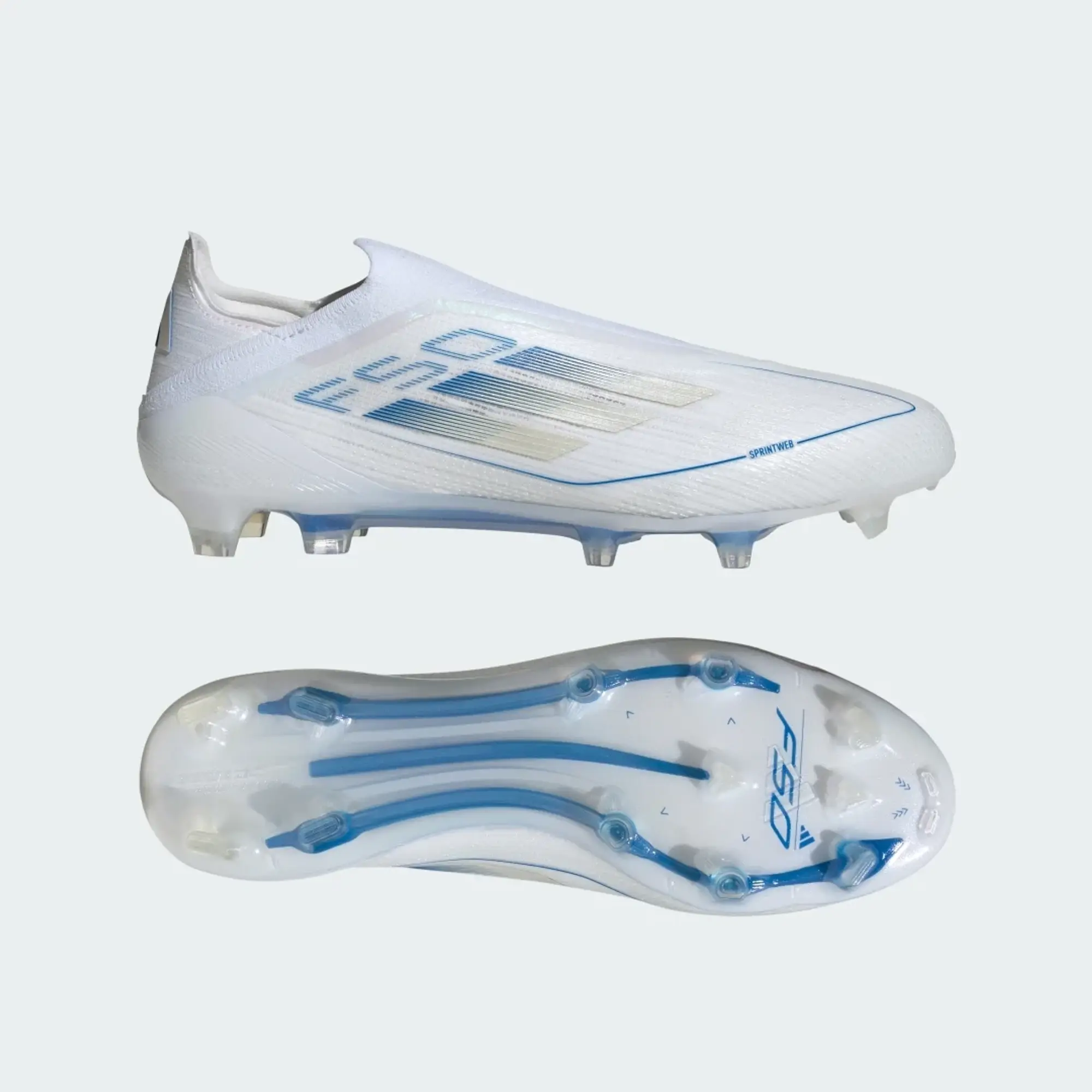 Adidas F50 Elite Laceless Fg Polar Victory - Footwear White/Silver Metallic/Bright Royal - ['White']