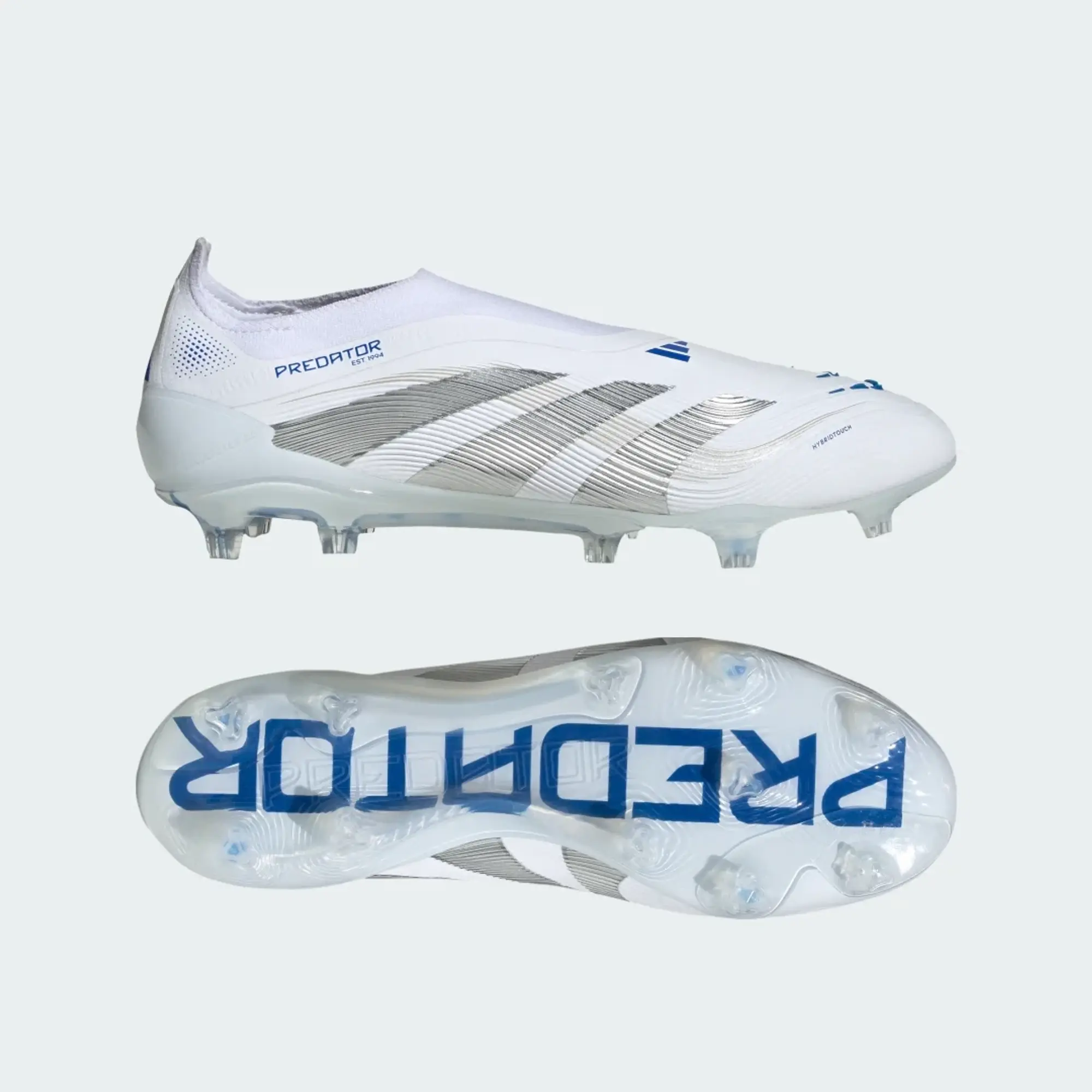 Adidas Predator Elite Laceless Fg Polar Victory - Footwear White/Silver Metallic/Bright Royal - ['White']