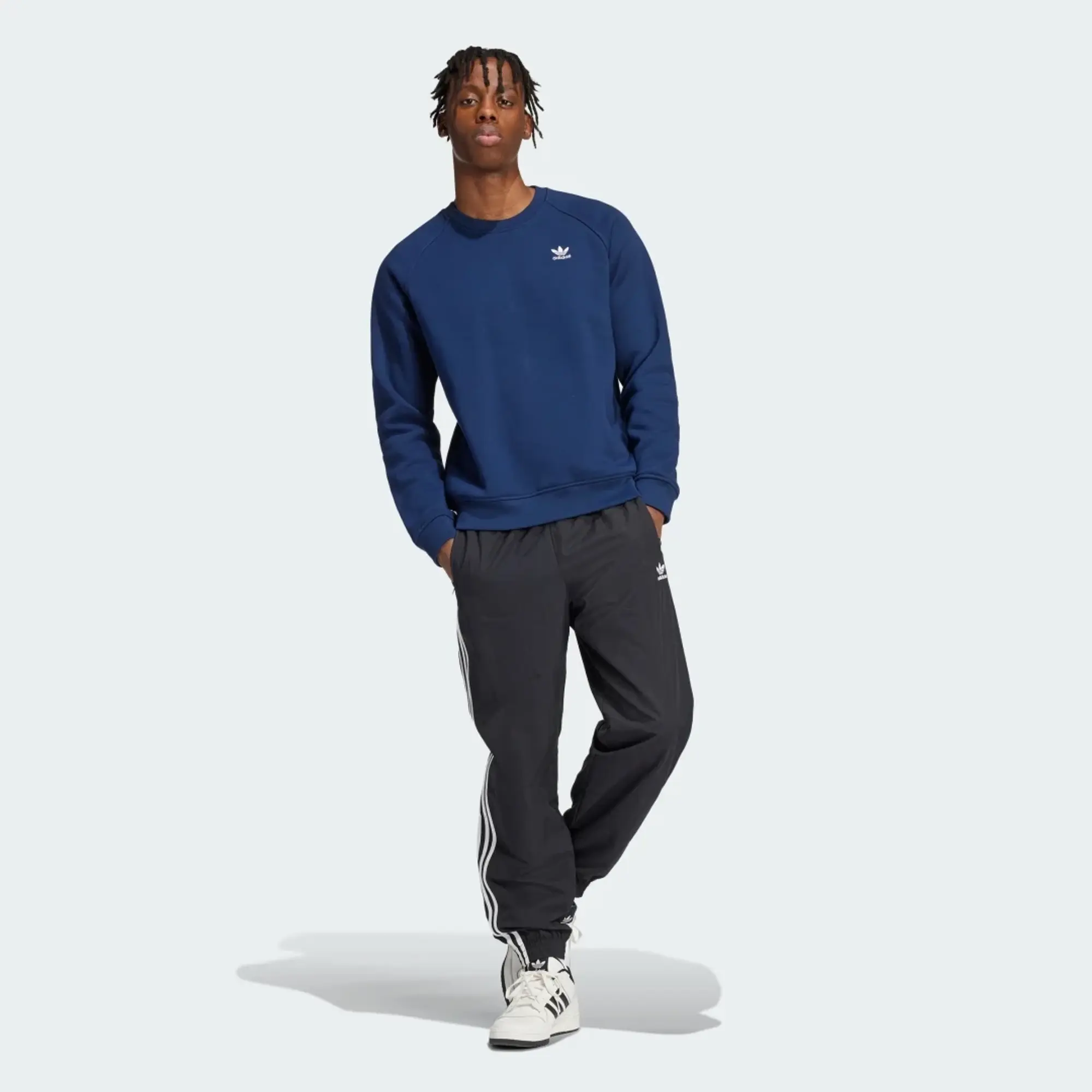 Adidas Originals Trefoil Essentials Sweatshirt In Navy