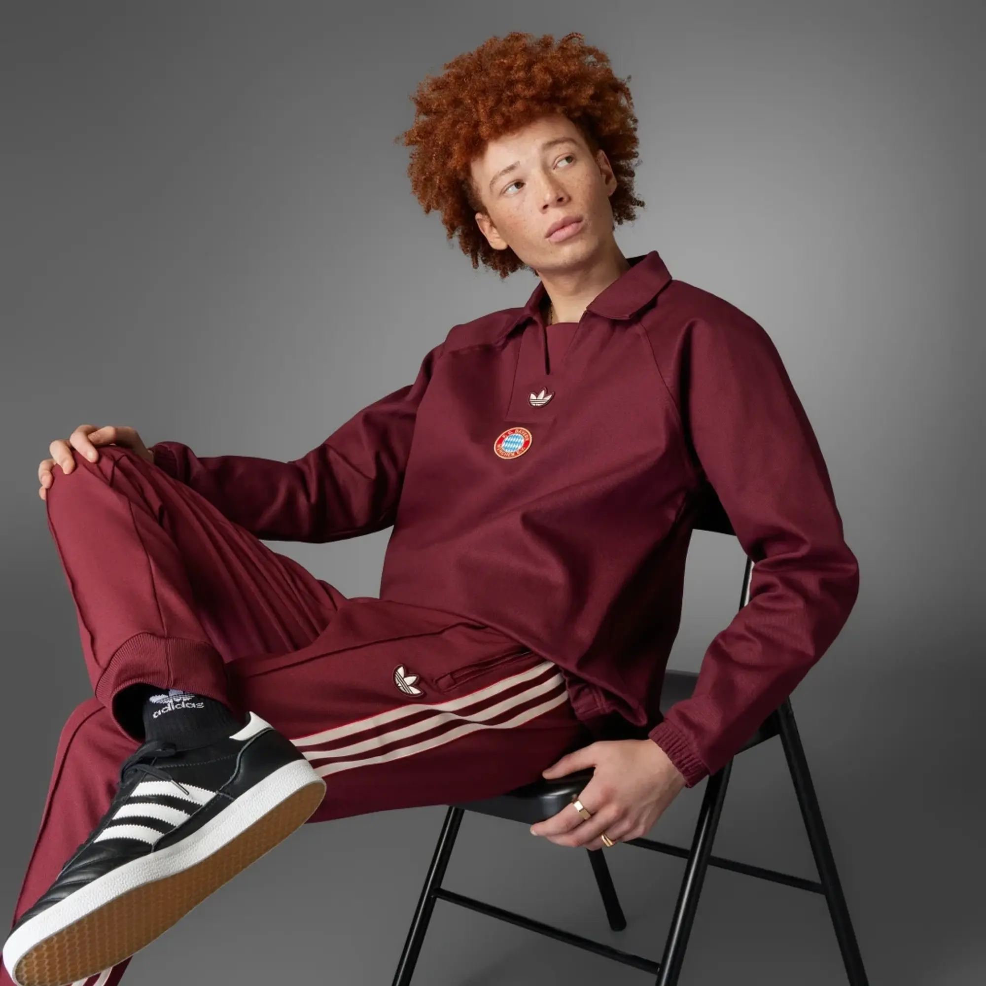 ★★Adairs★★ FC Bayern Terrace Icon Drill Top JF0596 Adidas Originals Fc Bayern Terrace Icons Drill Top In Shadow
