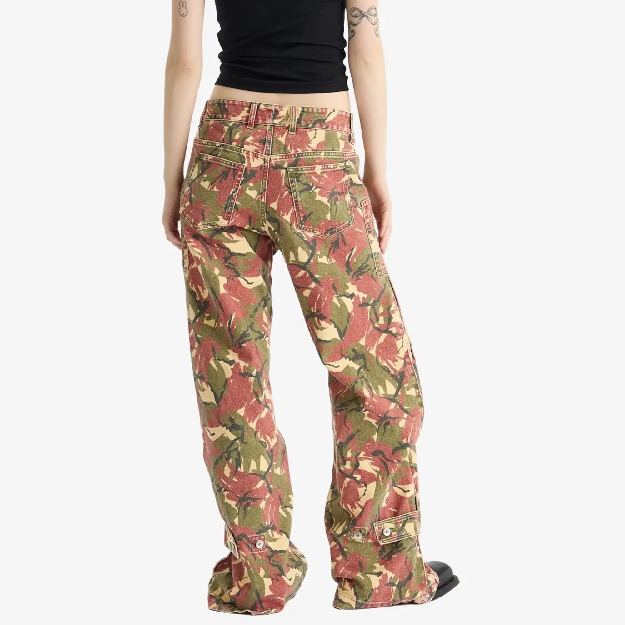 Paco Rabanne Women's Camo Trousers Camouflage Beige&Kaki&Br