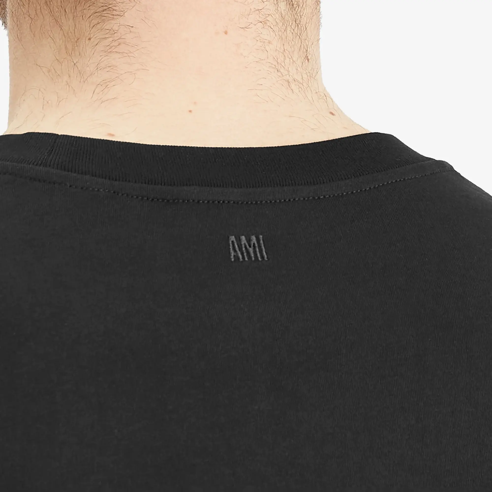 AMI Paris Men's Small Red ADC Classic Long Sleeve T-Shirt Black