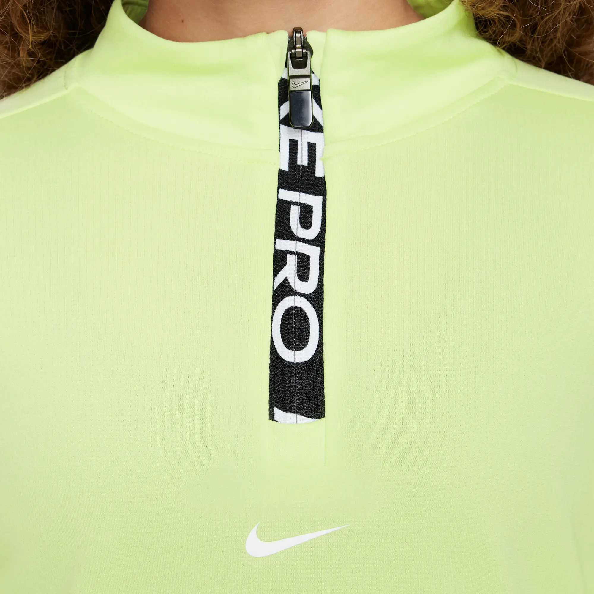 Nike Pro Girls' Dri-FIT Long-Sleeve 1/2-Zip Top - Yellow - Polyester